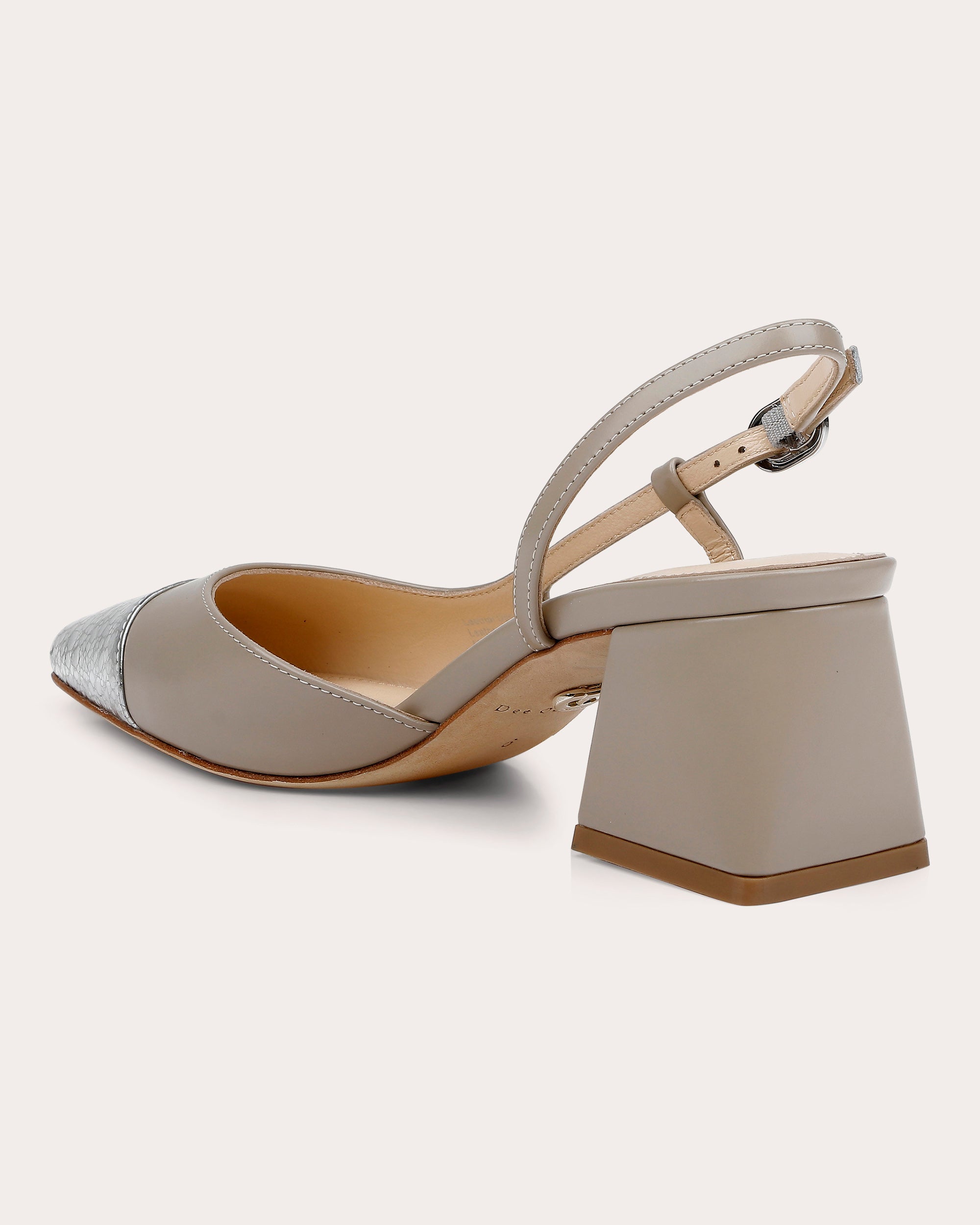 Naples Two-Tone Leather Slingback