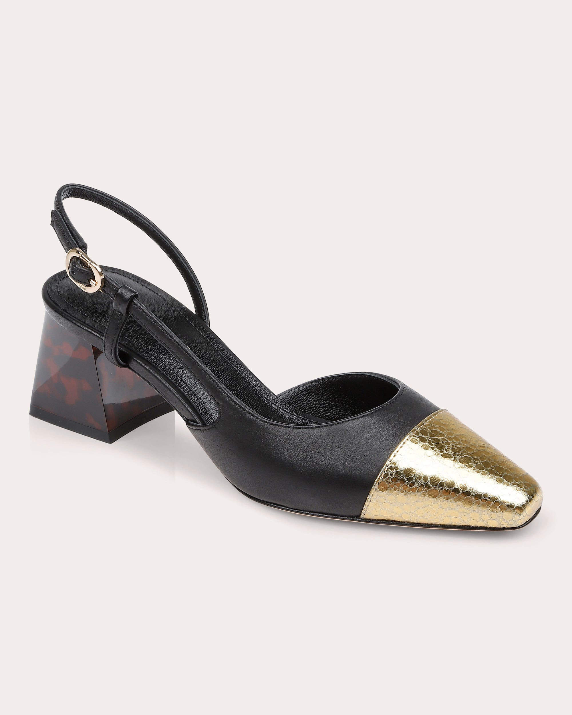 Naples Two-Tone Leather Slingback