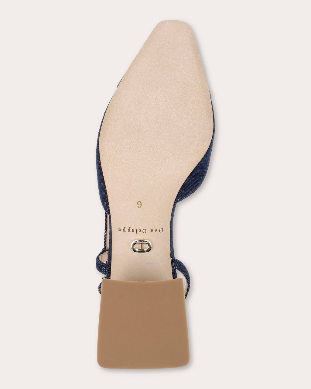 Naples Leather-Trimmed Denim Slingback