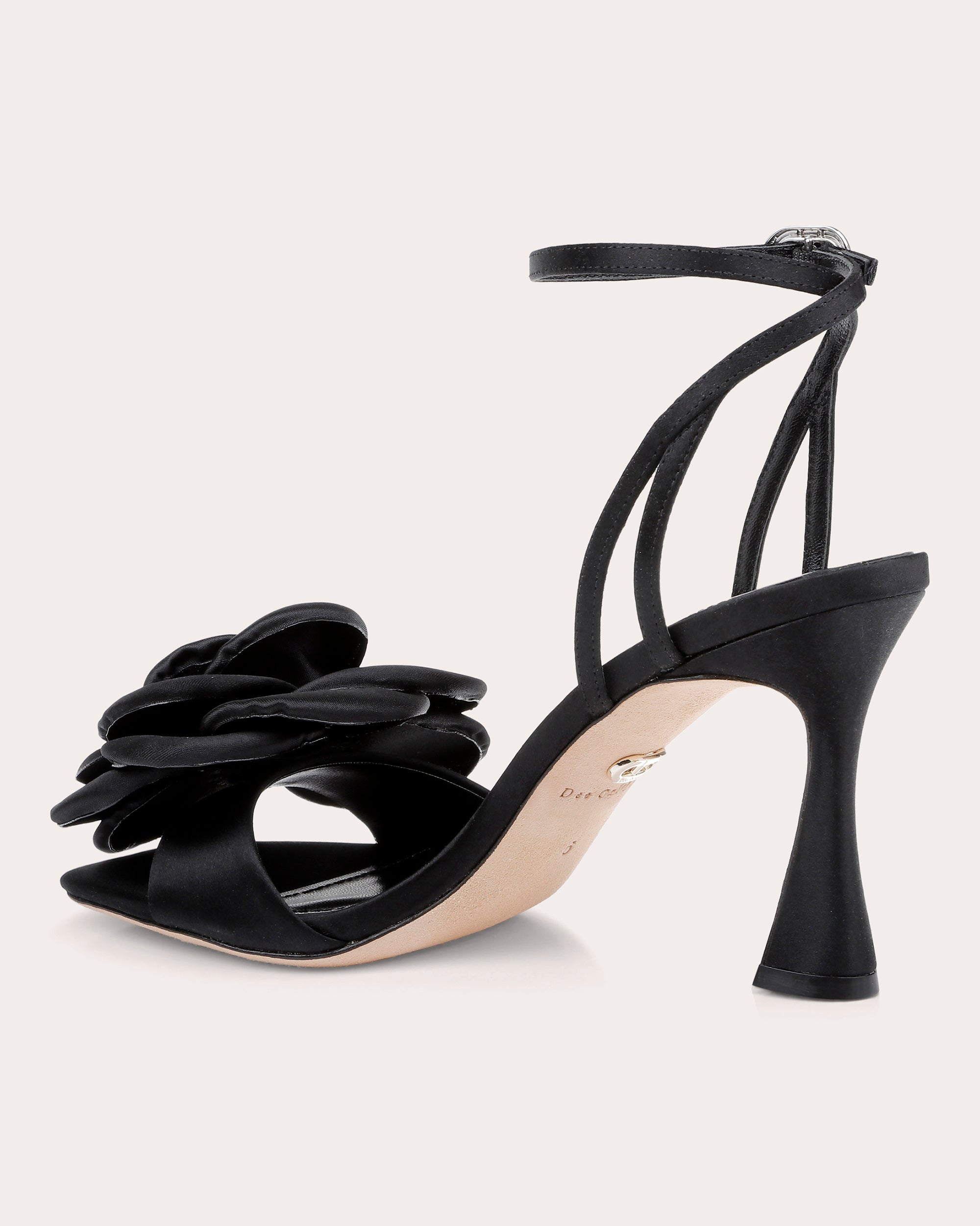 Aurora Rosette-Appliquéd Satin Sandal