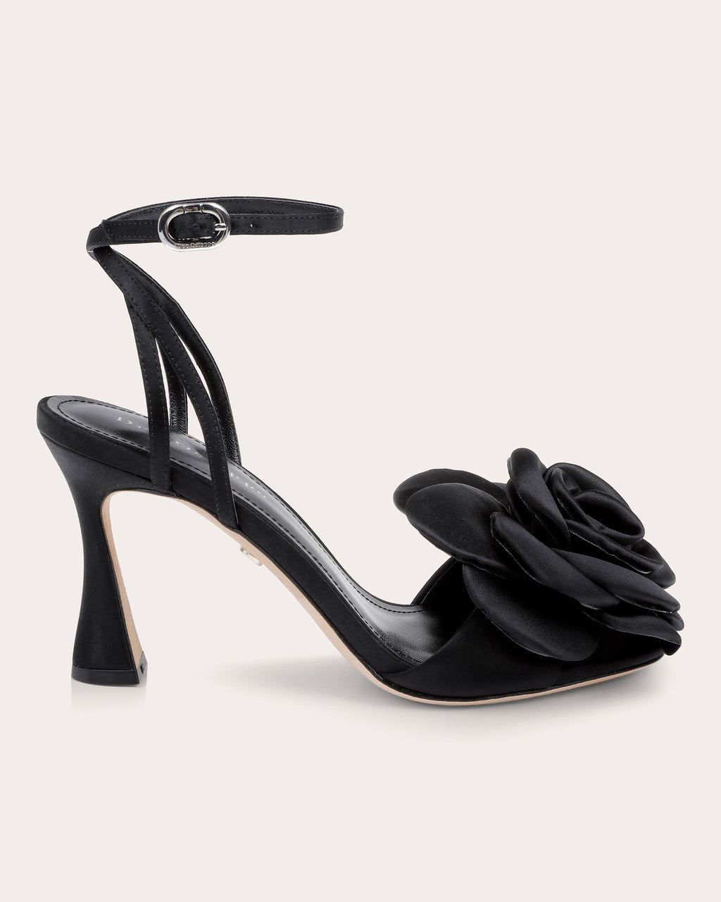 Aurora Rosette-Appliquéd Satin Sandal