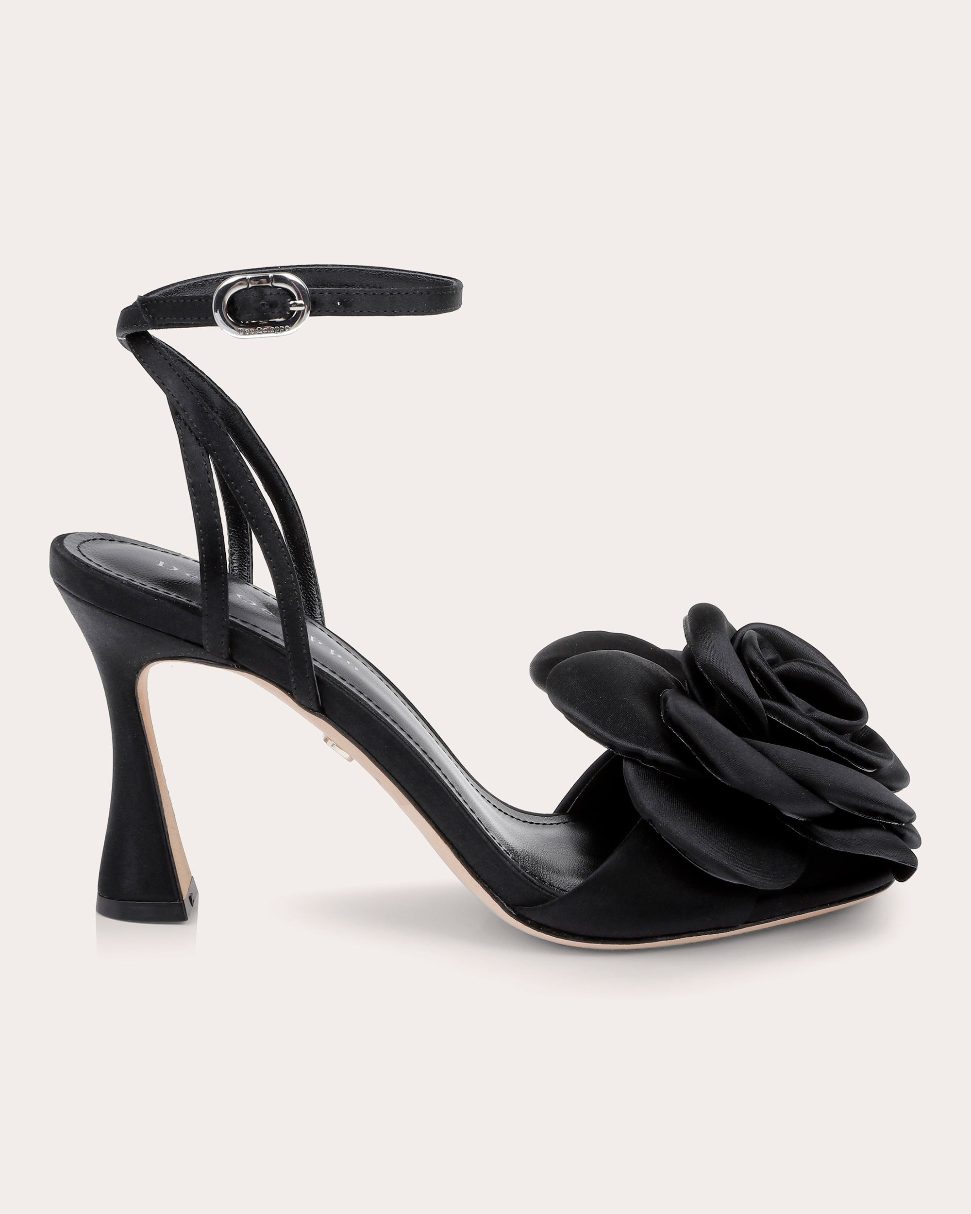 Aurora Rosette-Appliquéd Satin Sandal