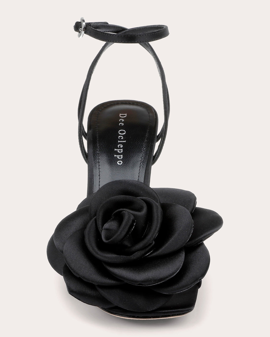 Aurora Rosette-Appliquéd Satin Sandal