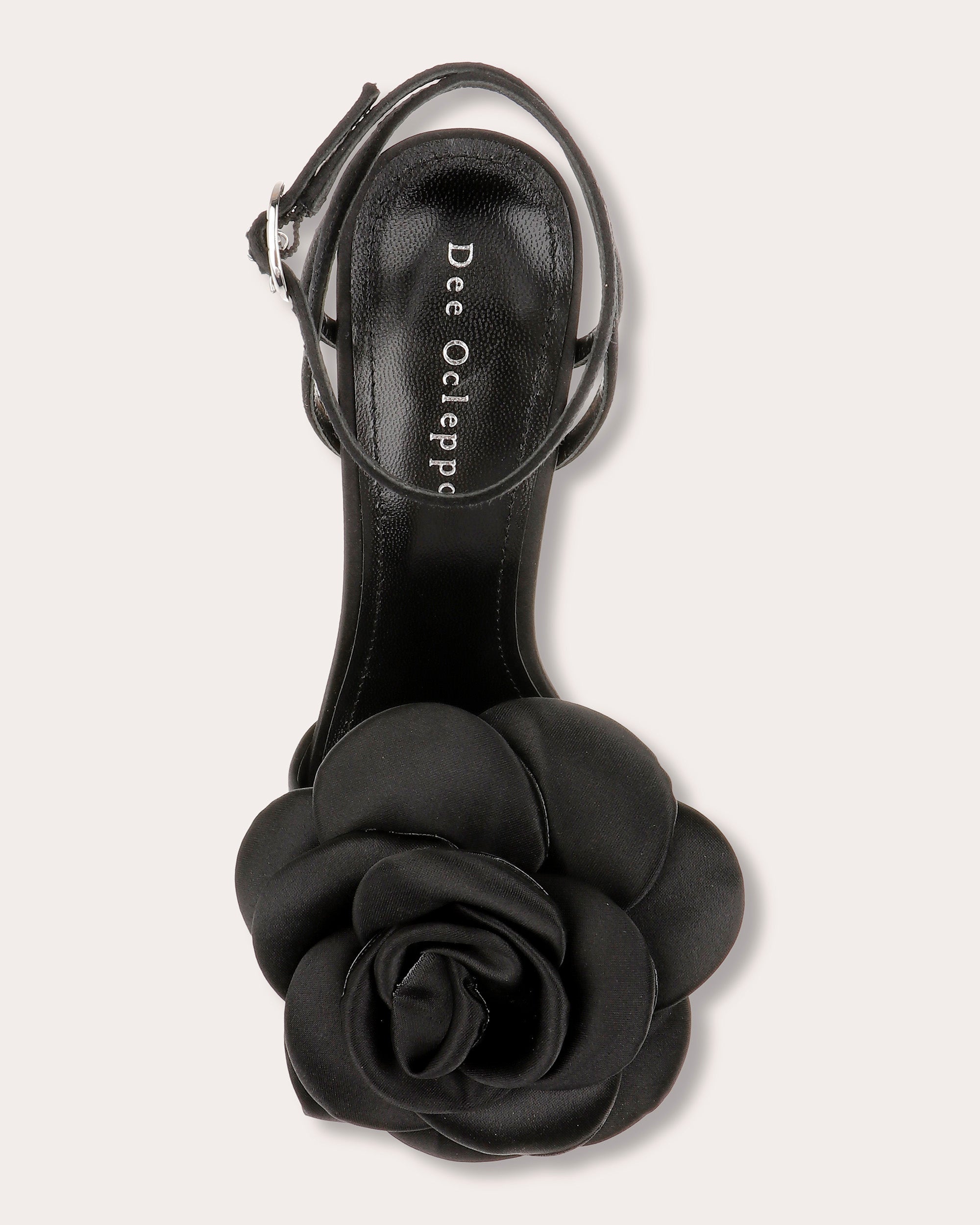 Aurora Rosette-Appliquéd Satin Sandal