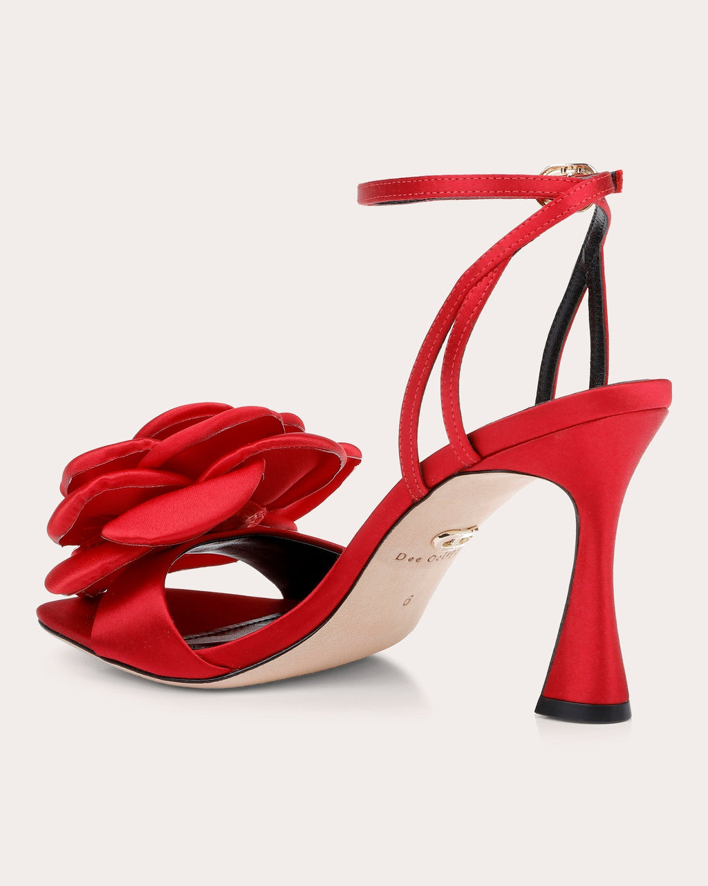 Aurora Rosette-Appliquéd Satin Sandal