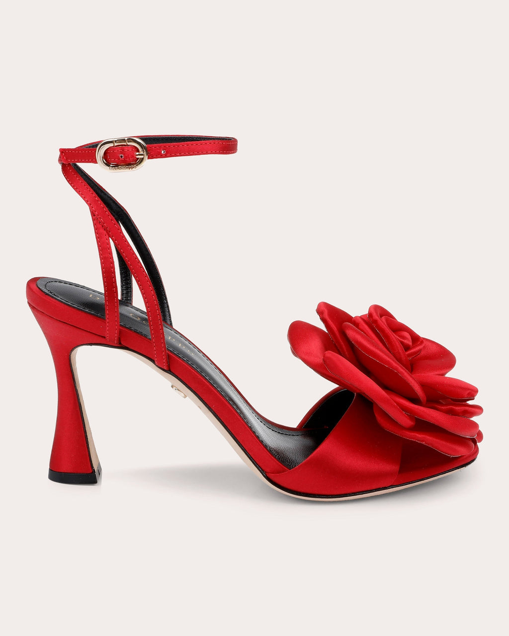 Aurora Rosette-Appliquéd Satin Sandal