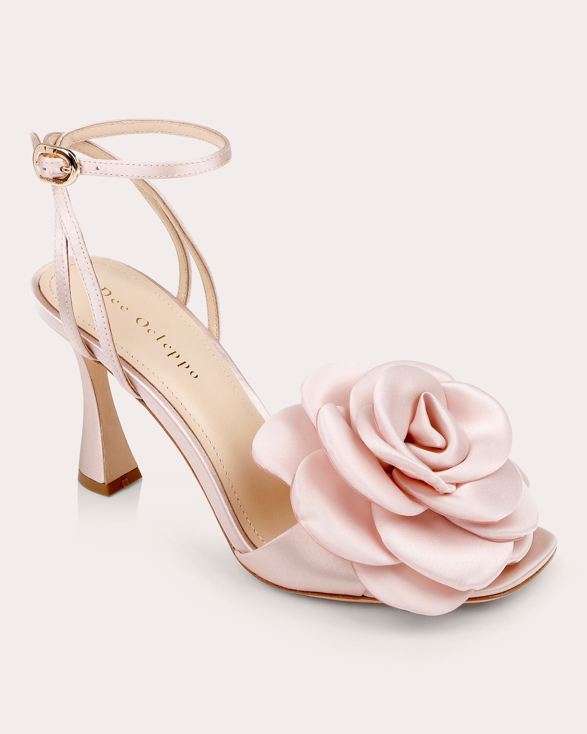 Aurora Rosette-Appliquéd Satin Sandal