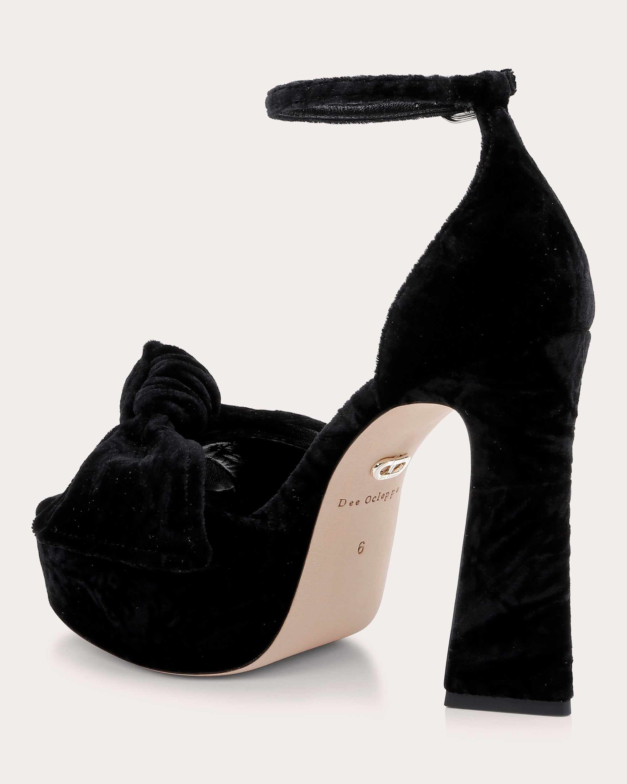 Benton Bow-Embellished Crushed-Velvet Platform Sandal