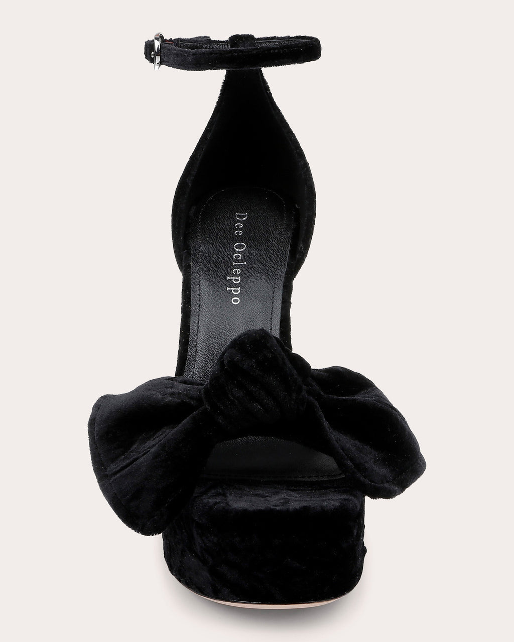 Benton Bow-Embellished Crushed-Velvet Platform Sandal