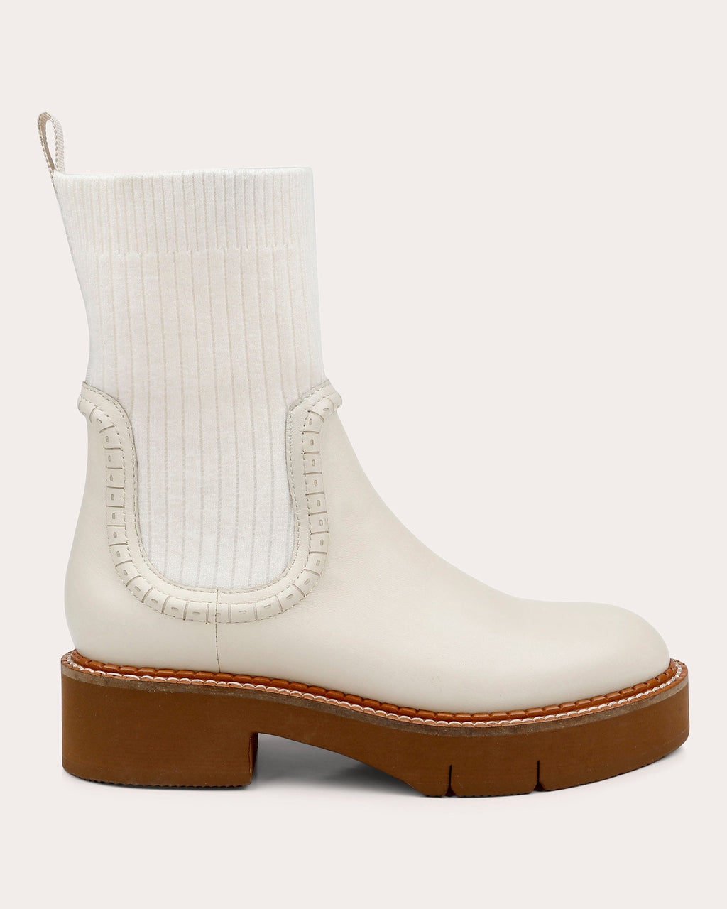 Kingman Ribbed-Trimmed Leather Boot