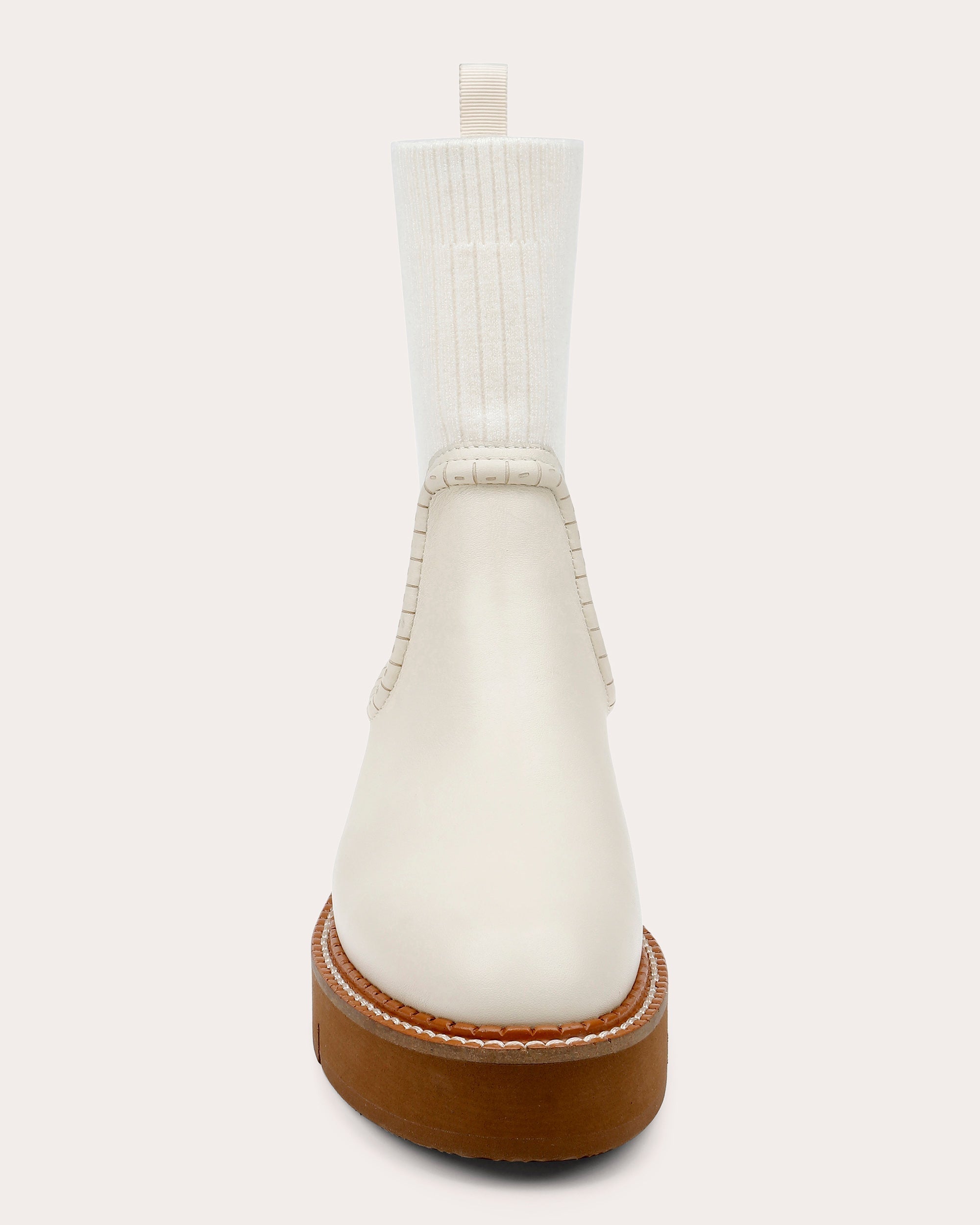 Kingman Ribbed-Trimmed Leather Boot