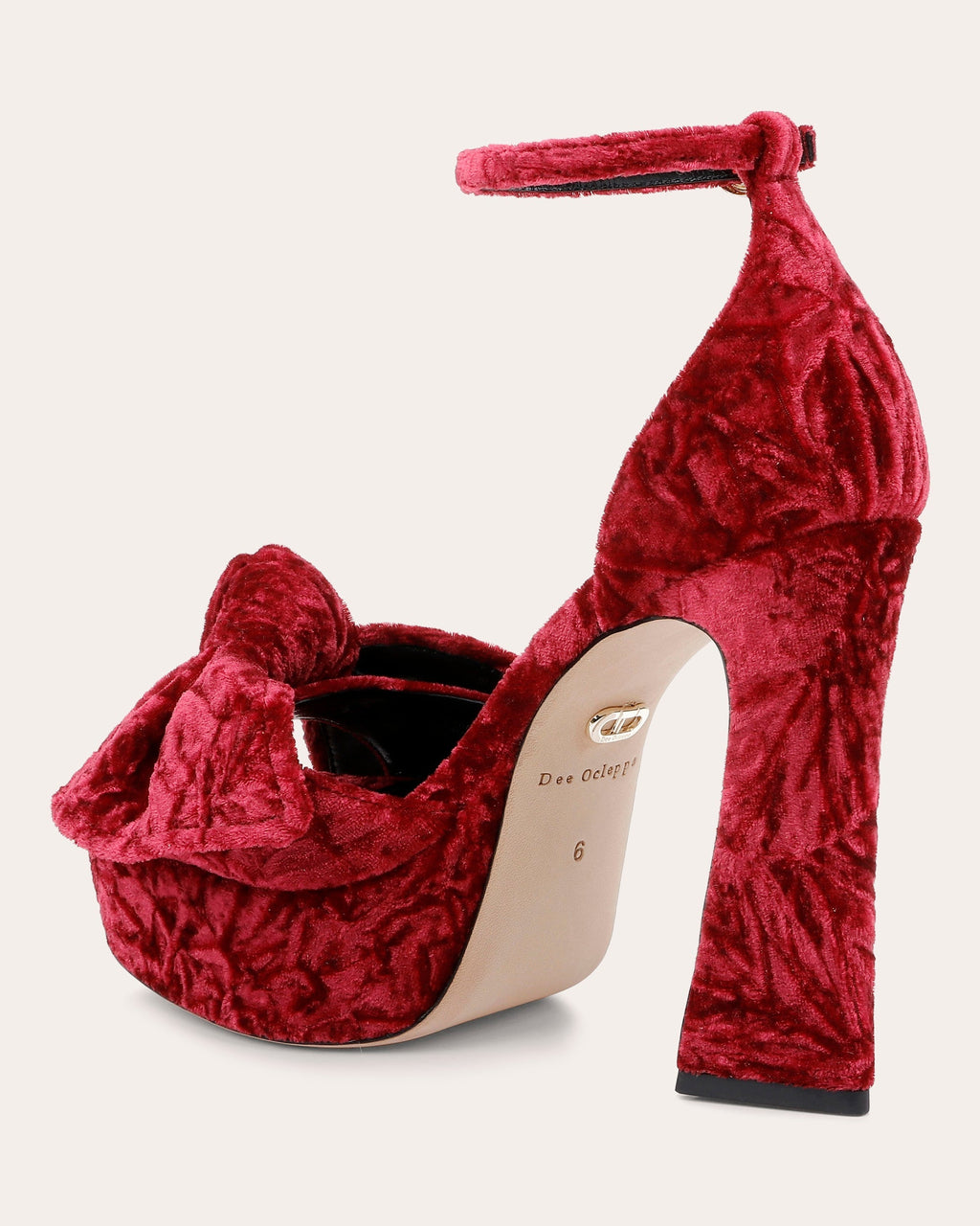Benton Bow-Embellished Crushed-Velvet Platform Sandal
