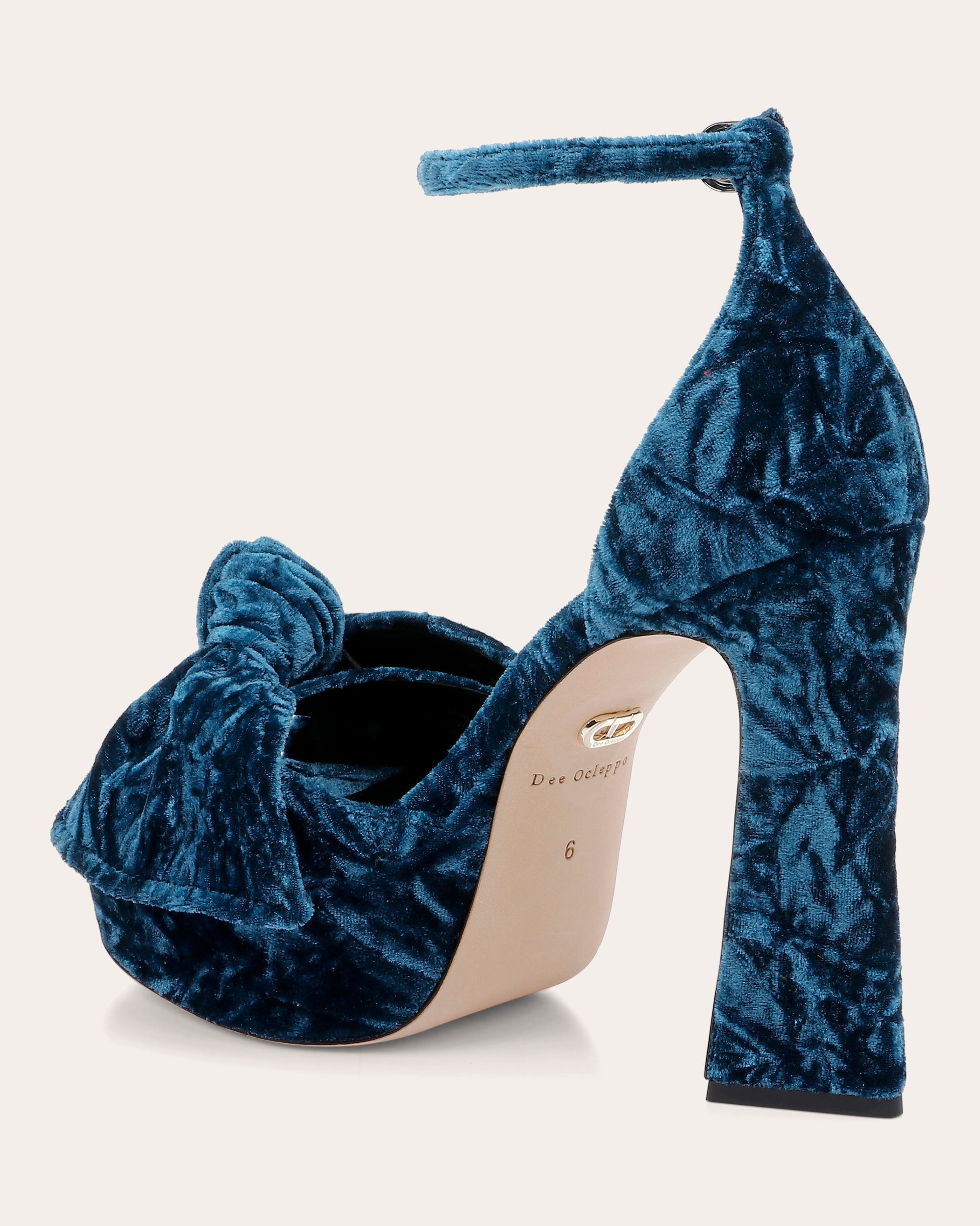 Benton Bow-Embellished Crushed-Velvet Platform Sandal
