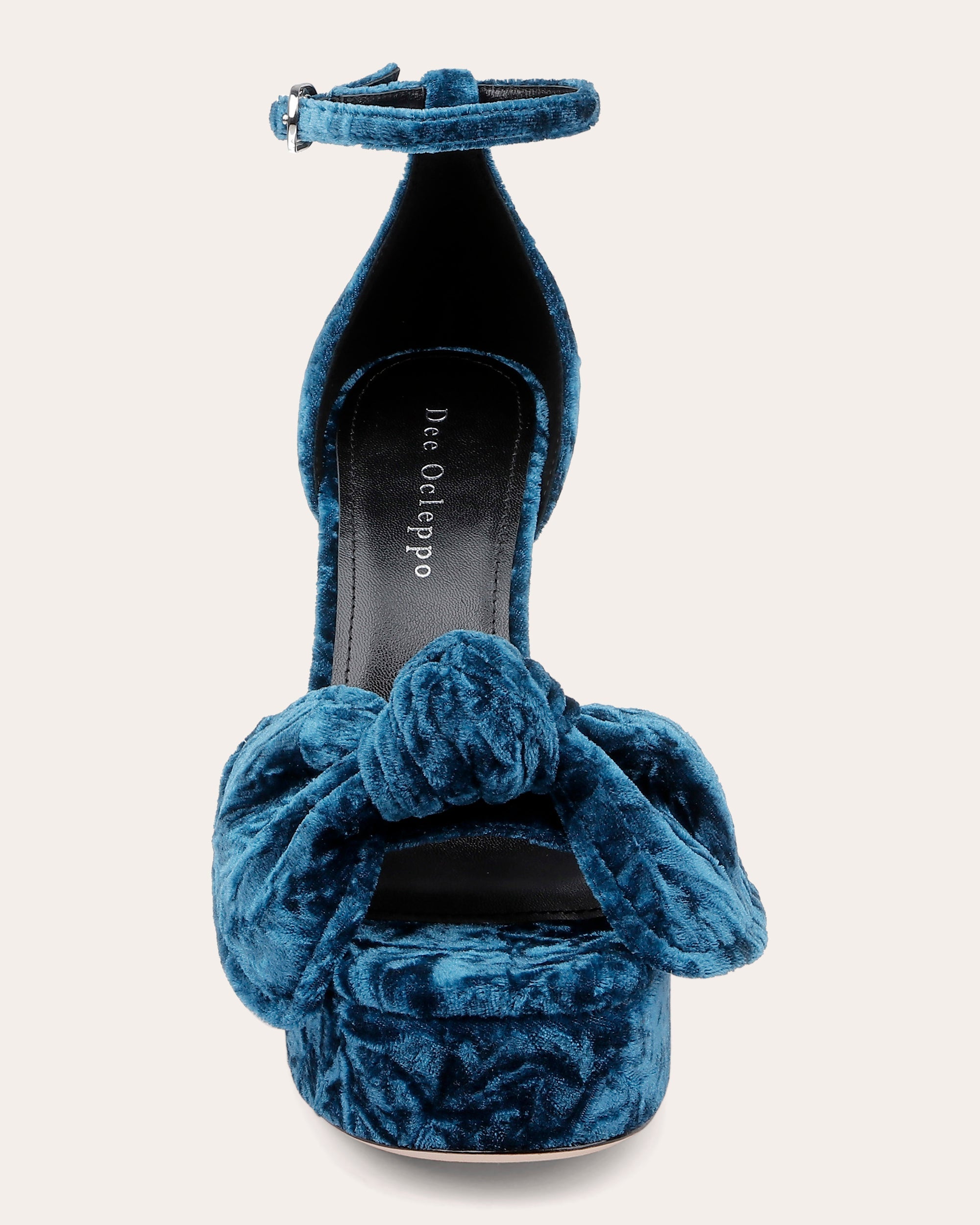 Benton Bow-Embellished Crushed-Velvet Platform Sandal