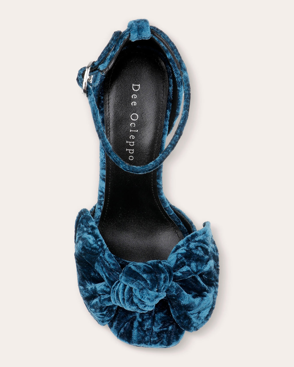 Benton Bow-Embellished Crushed-Velvet Platform Sandal