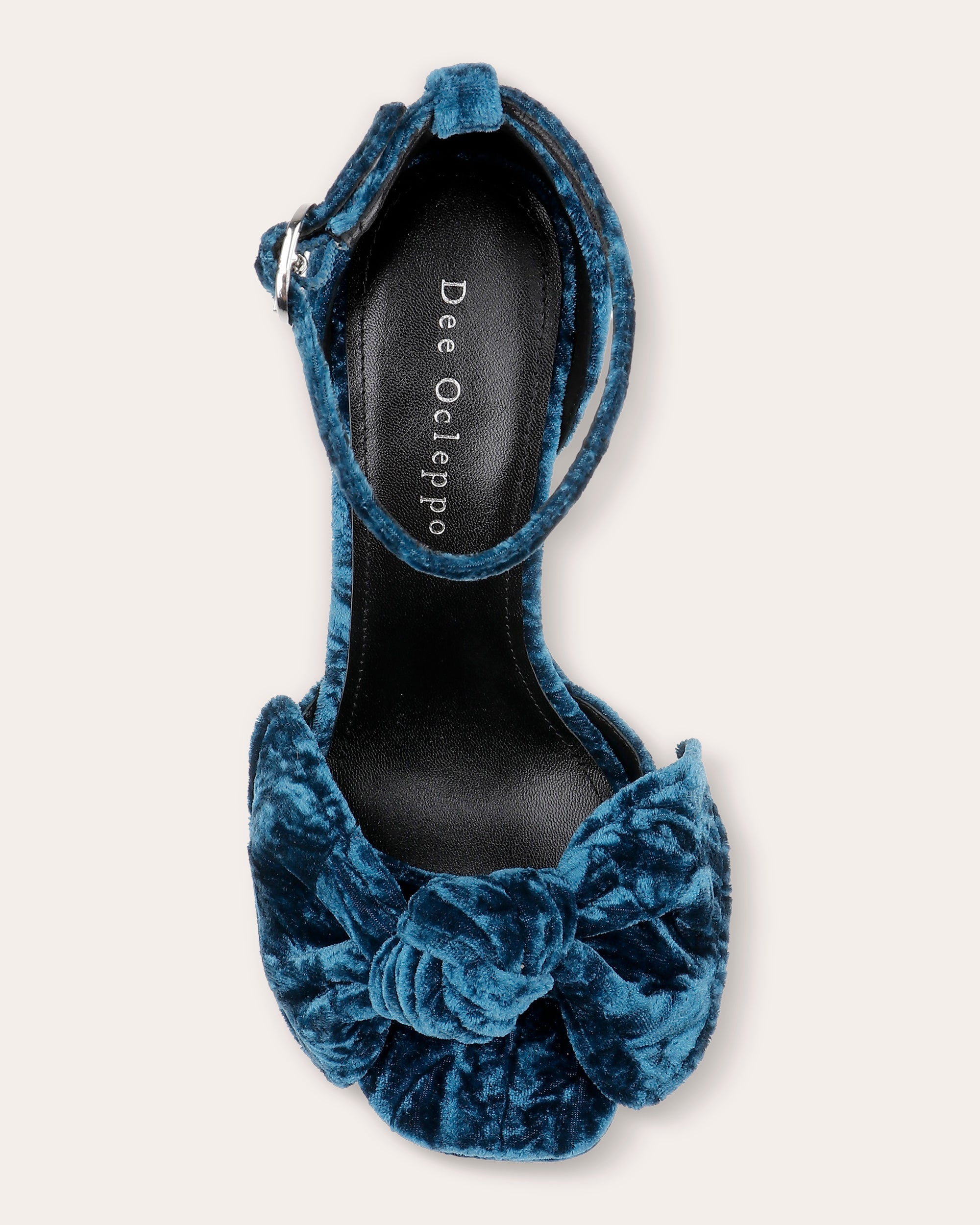 Benton Bow-Embellished Crushed-Velvet Platform Sandal