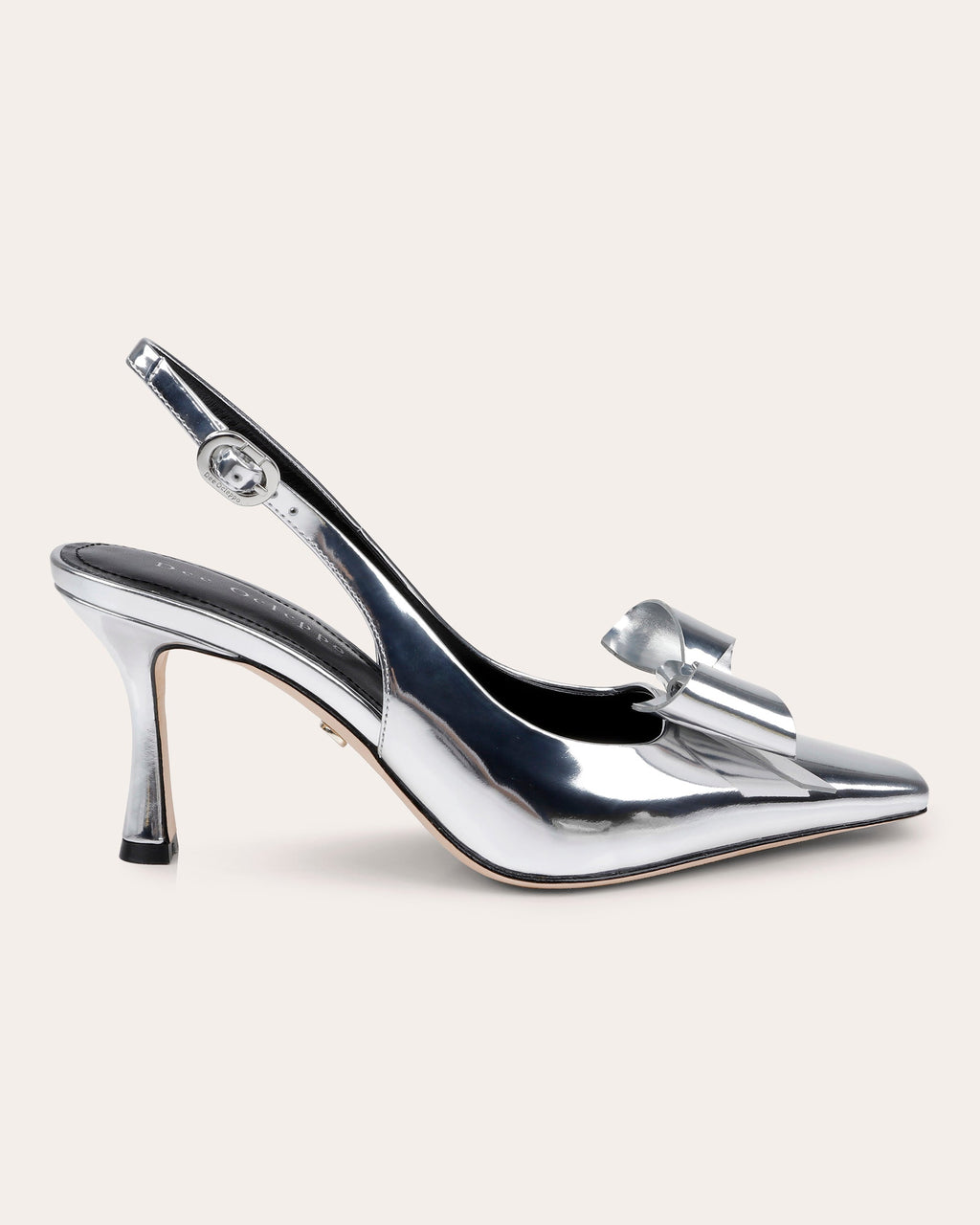 Coronado Bow-Embellished Metallic-Leather Slingback Pump