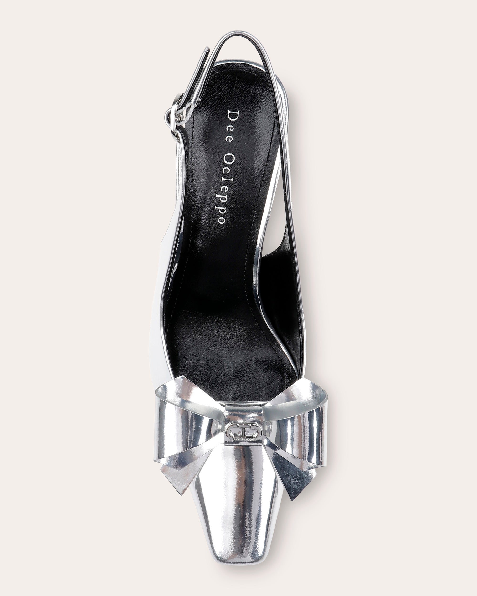 Coronado Bow-Embellished Metallic-Leather Slingback Pump