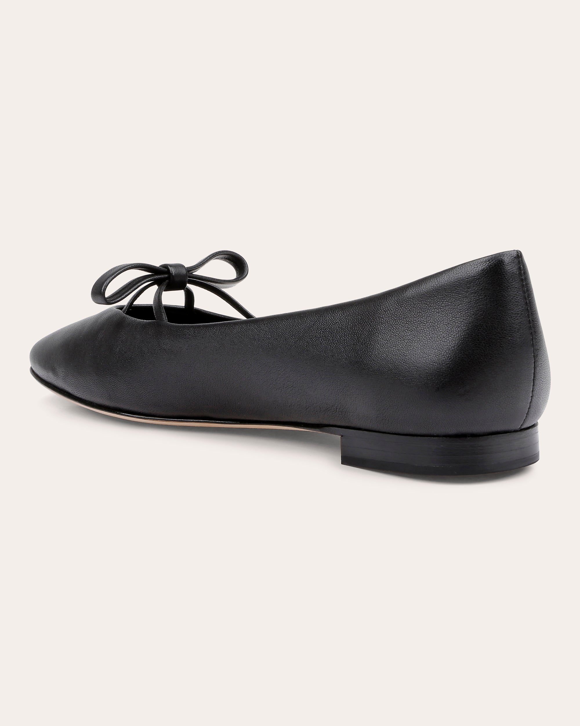 Dixon Bow-Embellished Leather Ballet Flat
