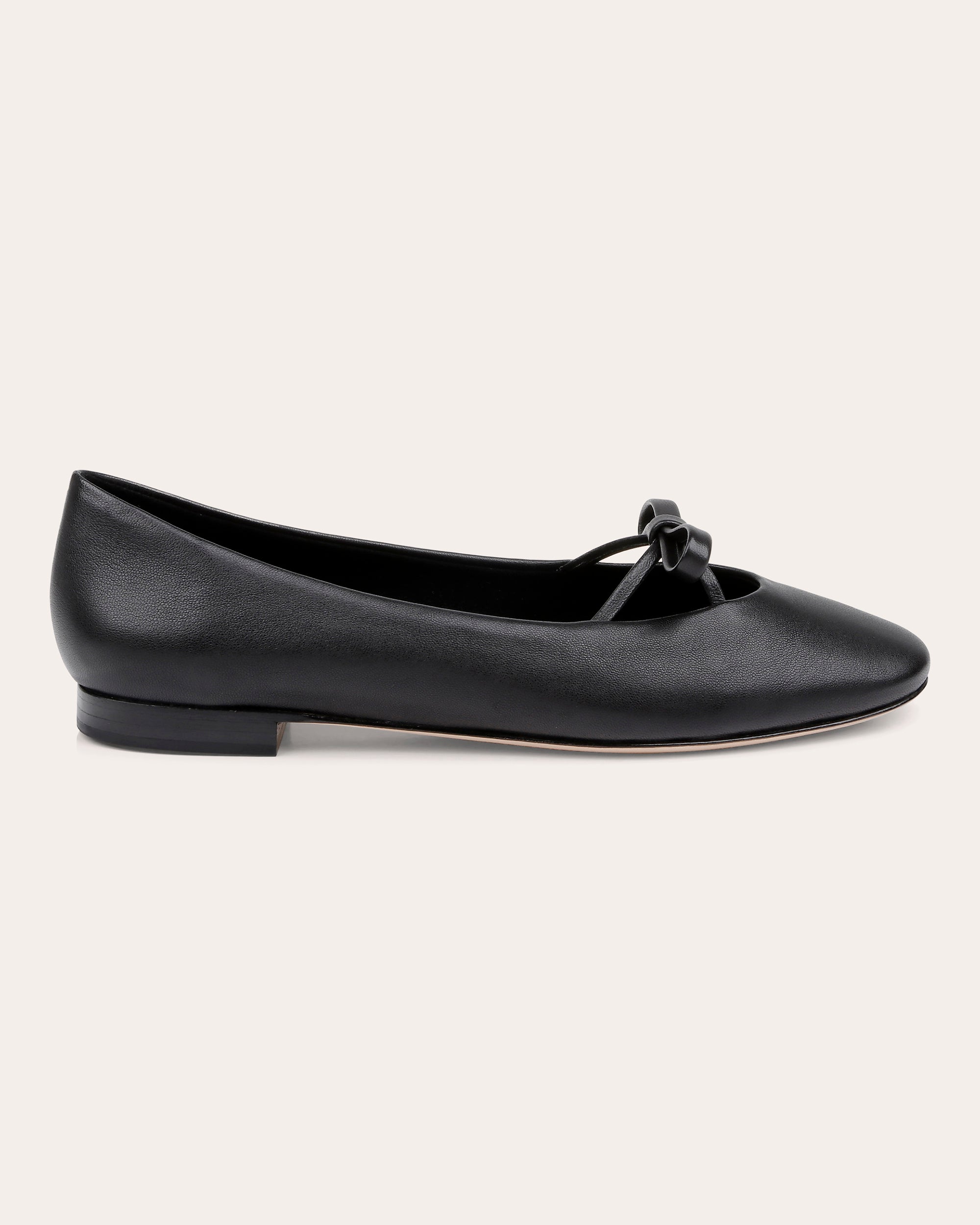 Dixon Bow-Embellished Leather Ballet Flat