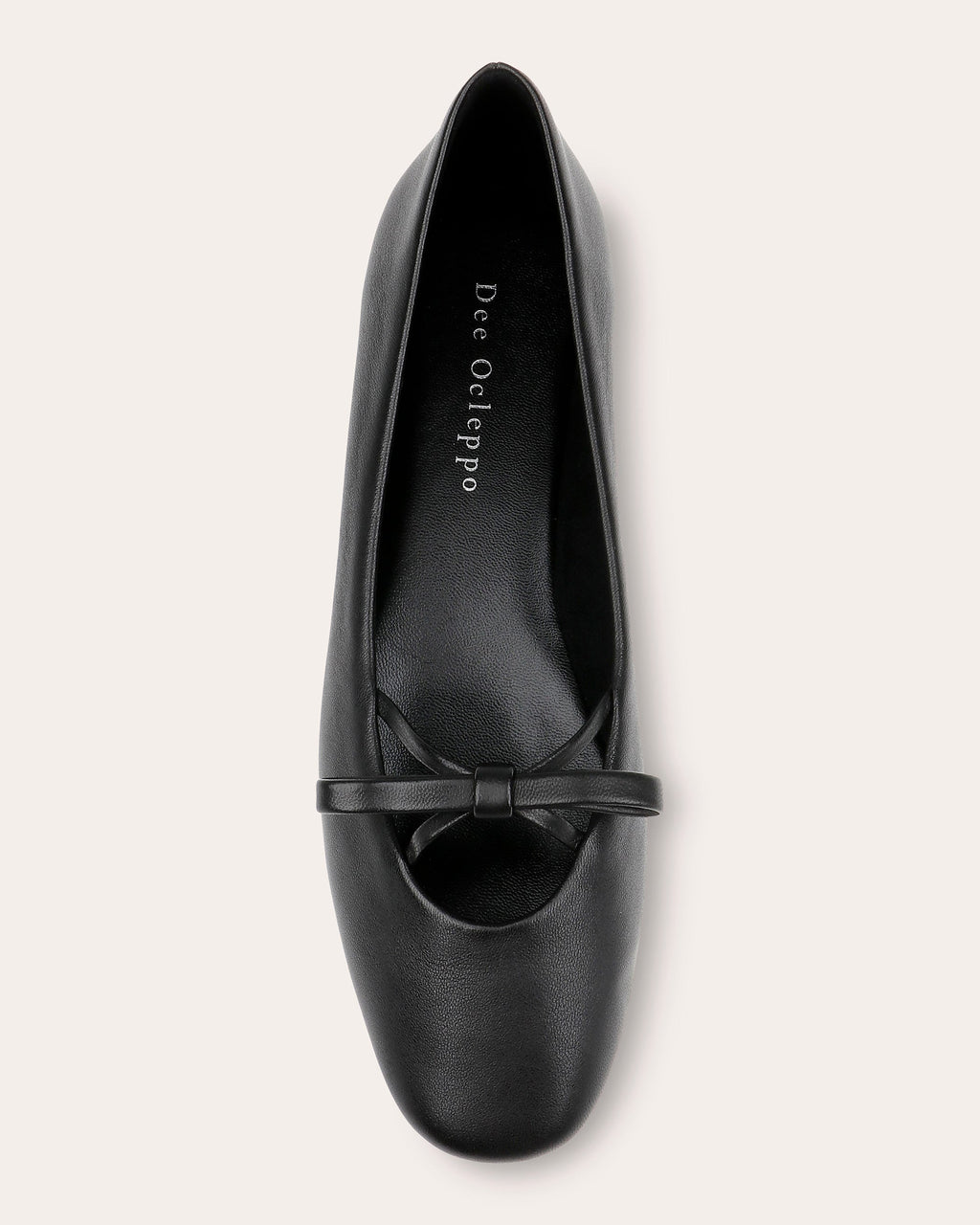 Dixon Bow-Embellished Leather Ballet Flat