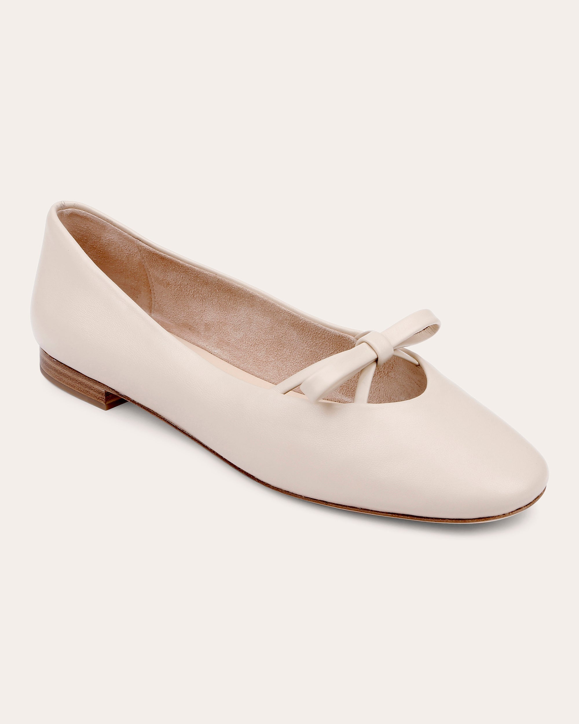 Dixon Bow-Embellished Leather Ballet Flat