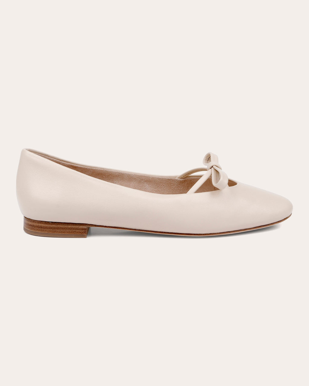 Dixon Bow-Embellished Leather Ballet Flat
