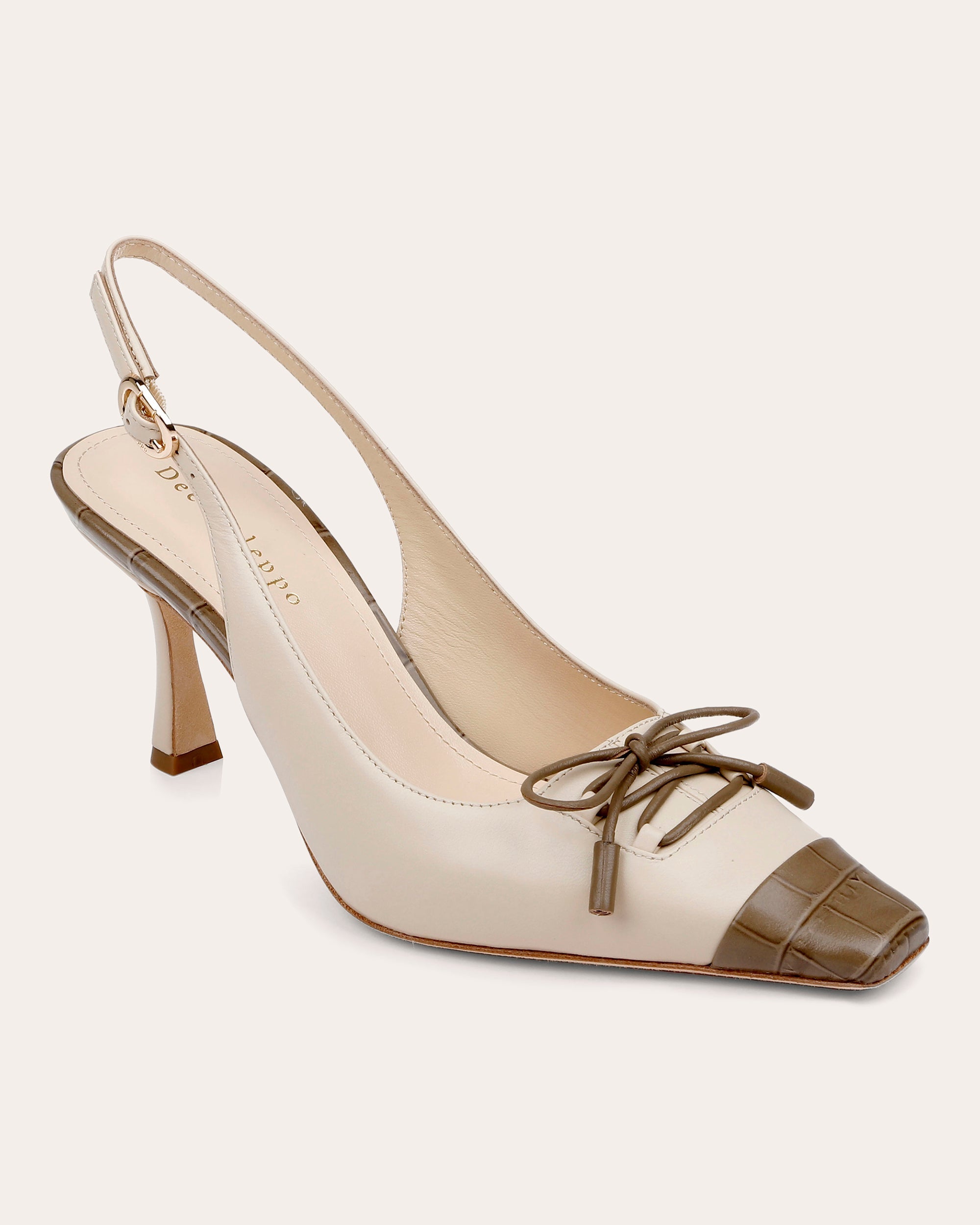 Fremont Embossed-Trimmed Leather Slingback