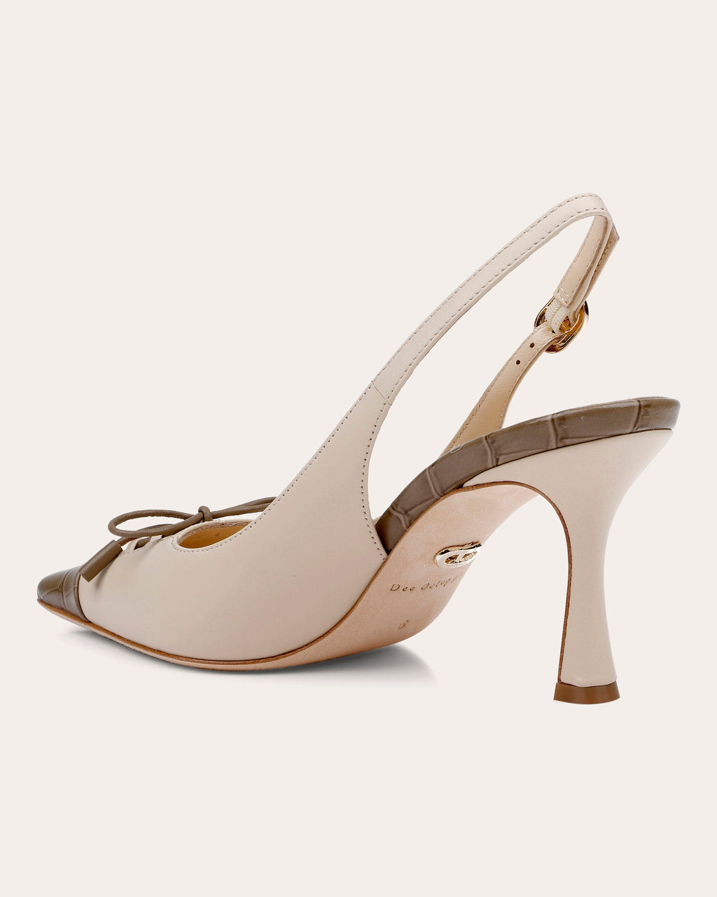 Fremont Embossed-Trimmed Leather Slingback