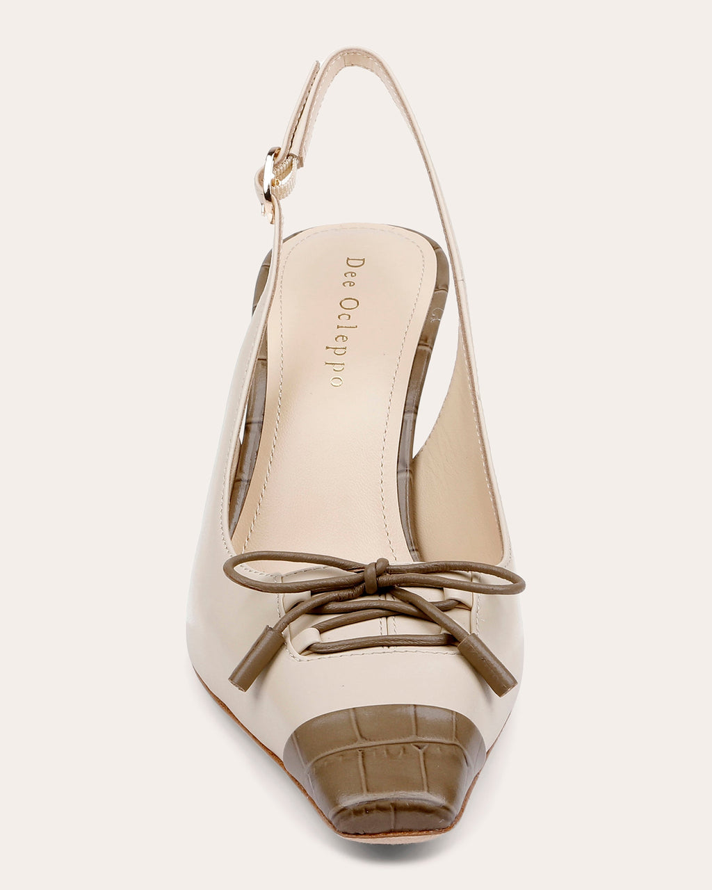 Fremont Embossed-Trimmed Leather Slingback