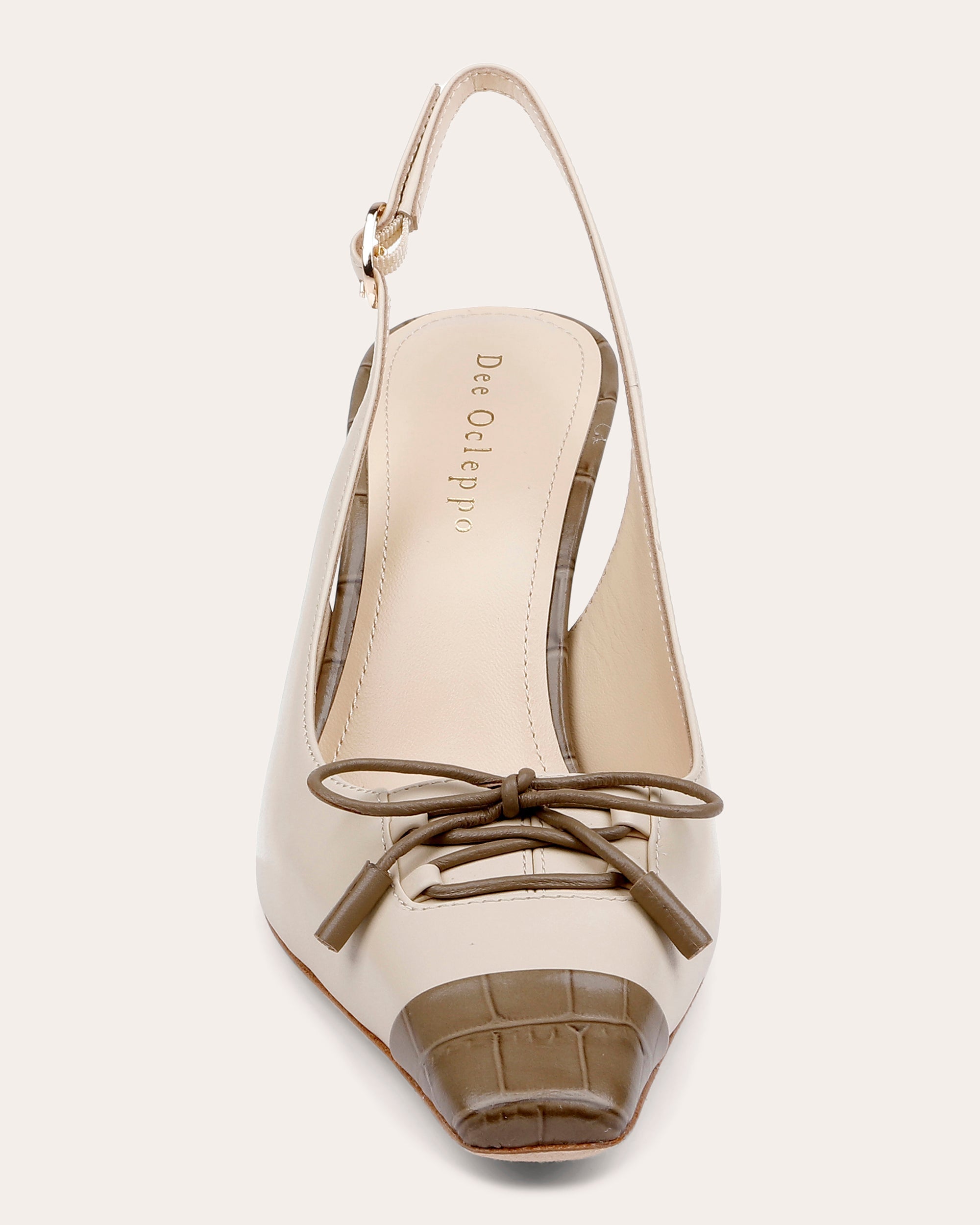 Fremont Embossed-Trimmed Leather Slingback
