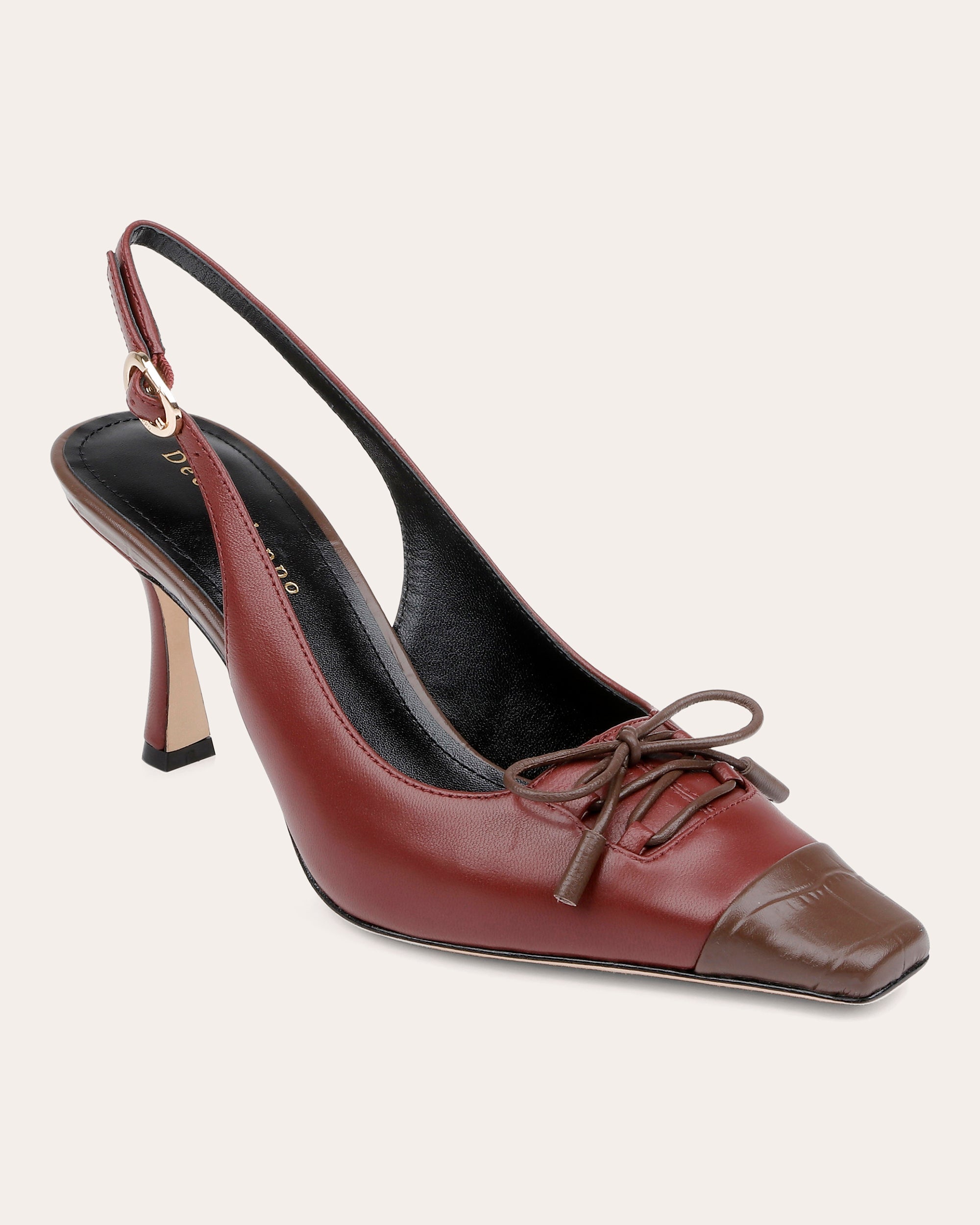 Fremont Embossed-Trimmed Leather Slingback