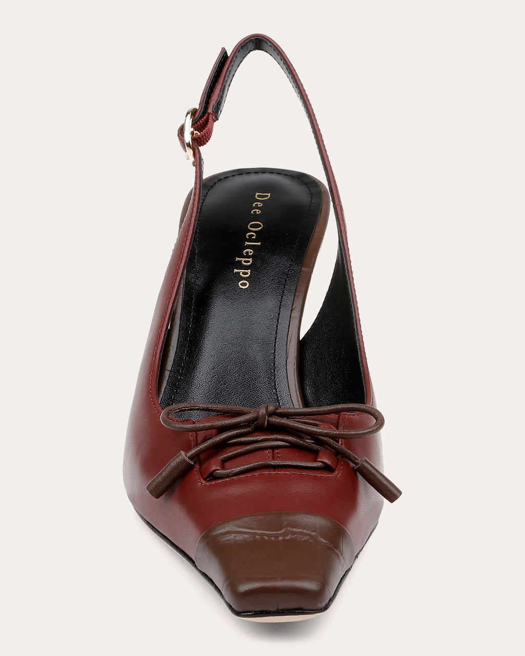 Fremont Embossed-Trimmed Leather Slingback