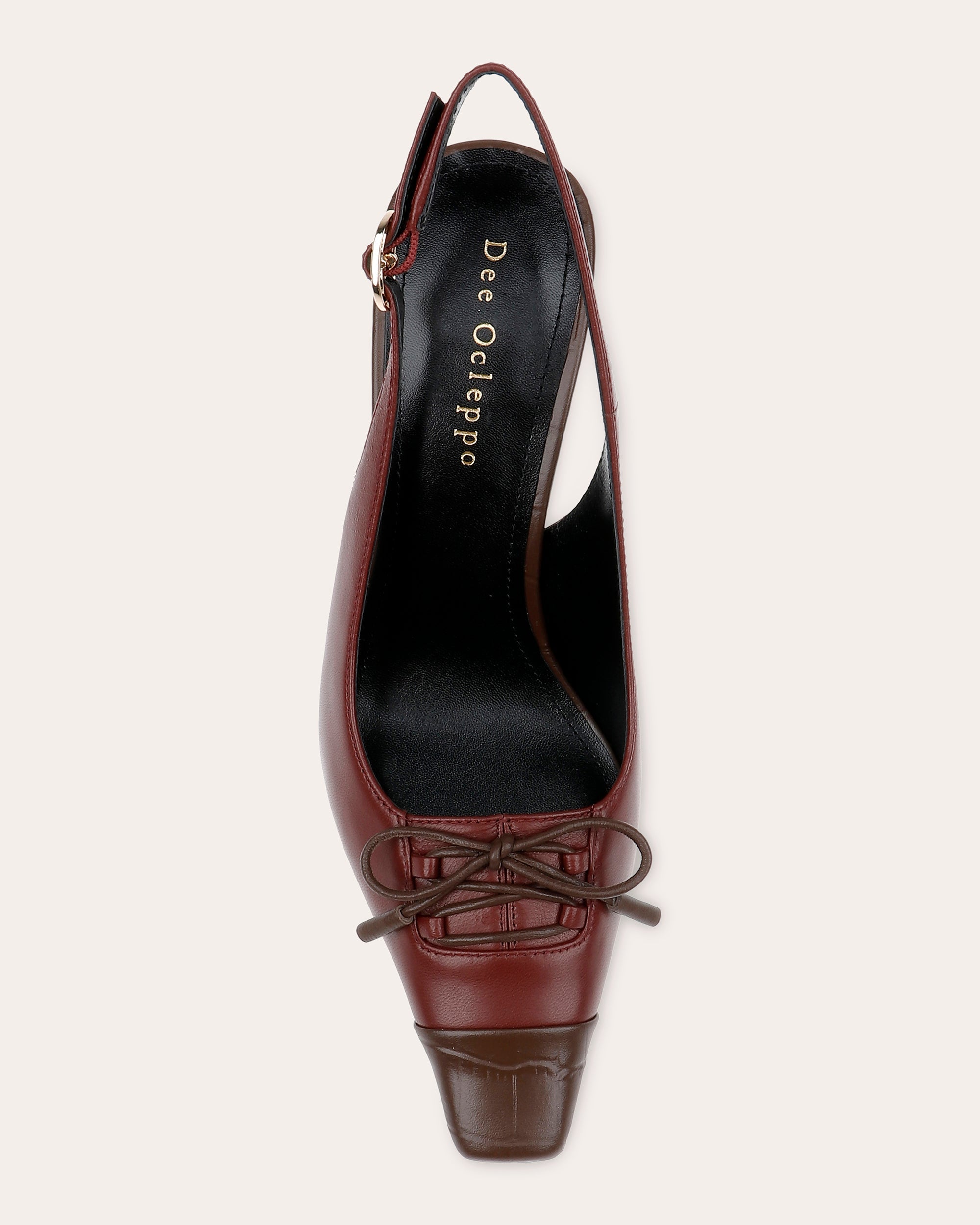 Fremont Embossed-Trimmed Leather Slingback