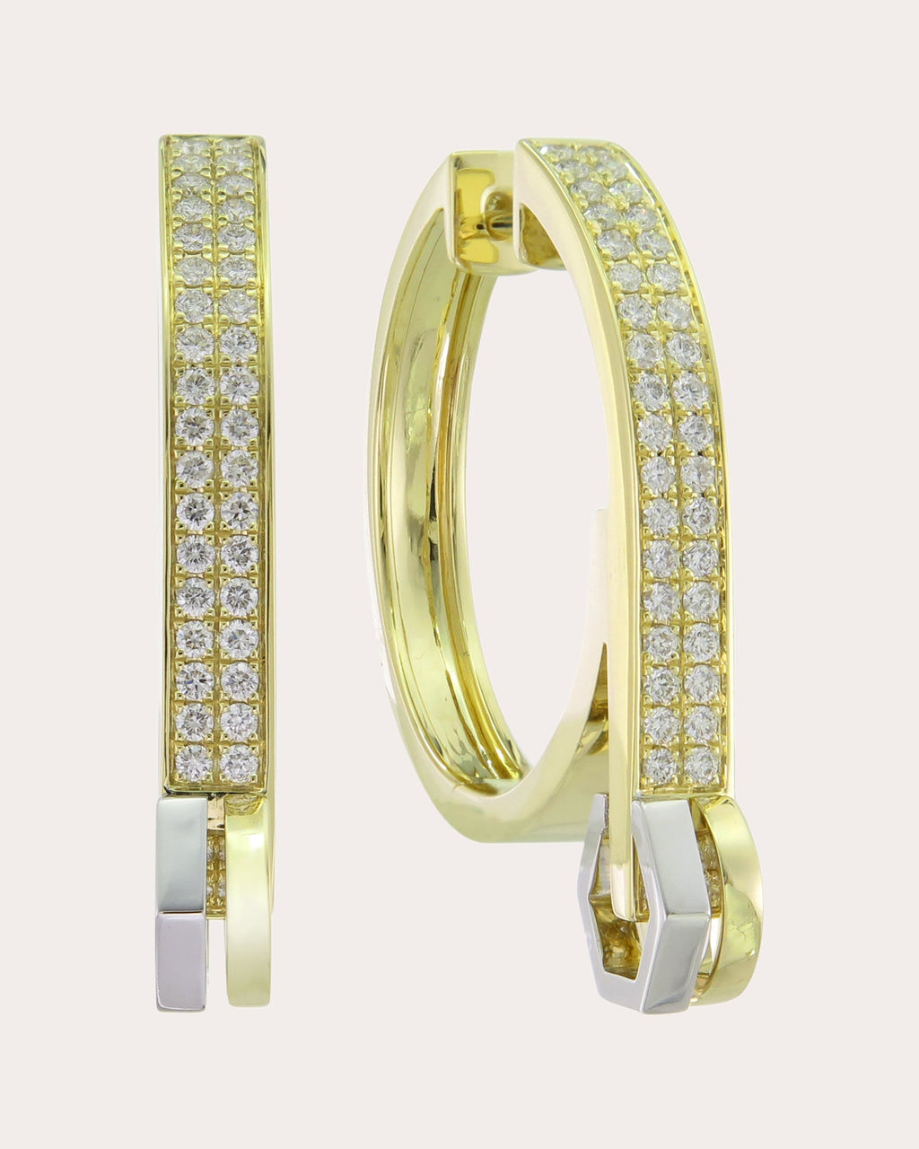 14K Gold Diamond Hoop Earrings
