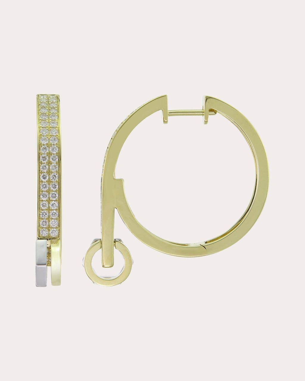 14K Gold Diamond Hoop Earrings