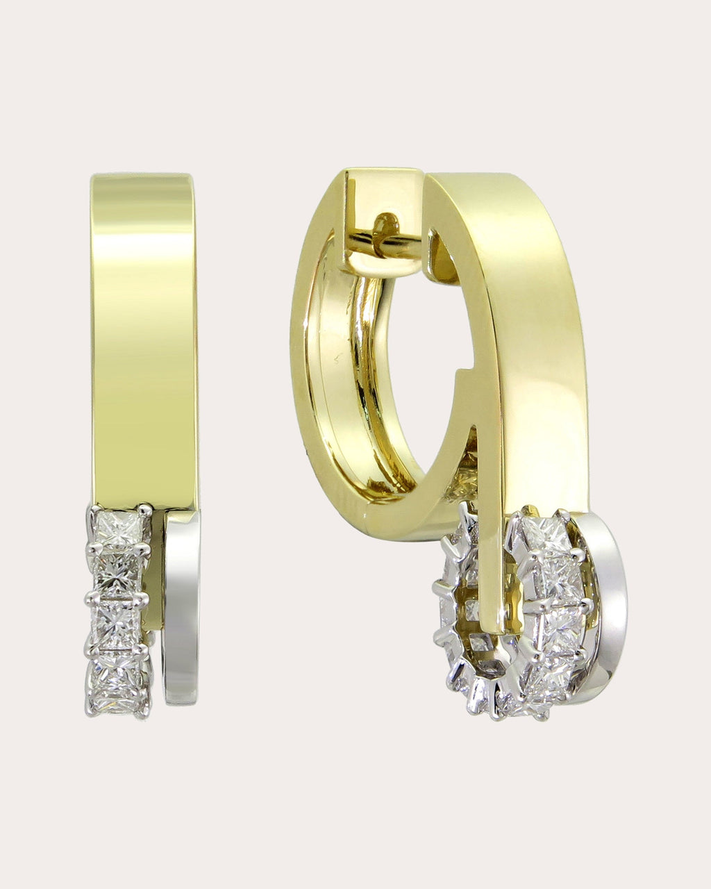 14K Gold Diamond Hoop Earrings
