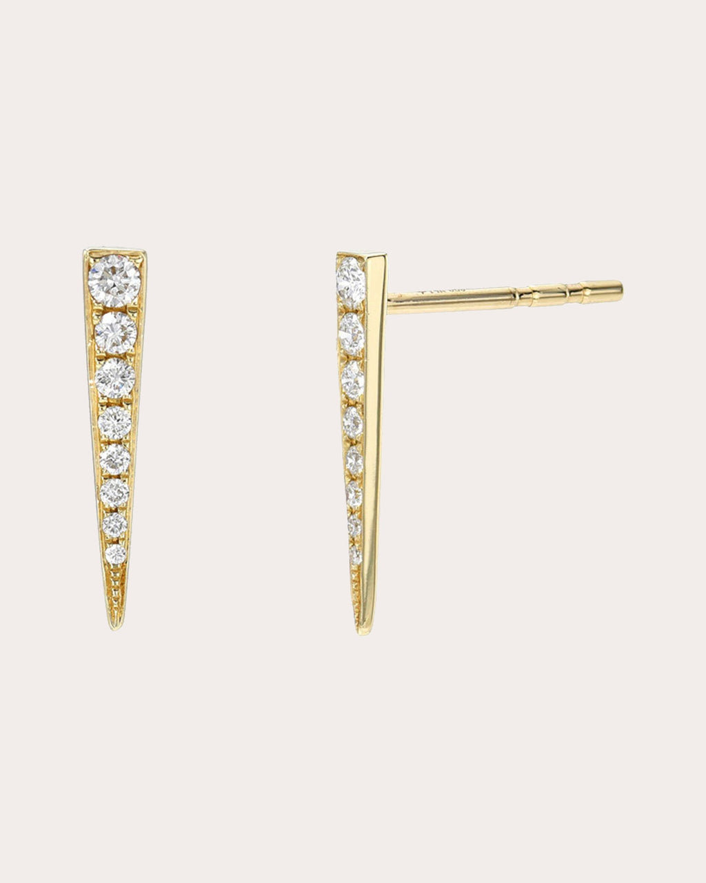 Dagger 14K Gold Diamond Stud Earrings