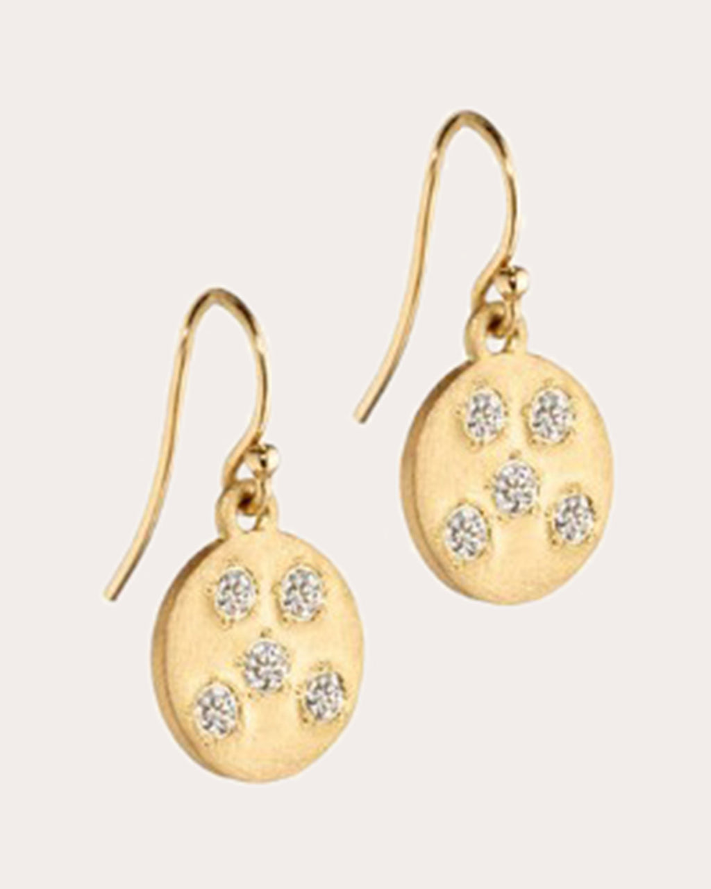 Circle of 5ths 18K Gold Diamond Disc Earrings