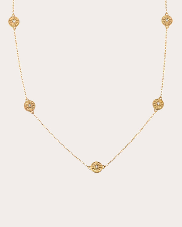 Eye of the Sun 14K Gold Diamond Necklace