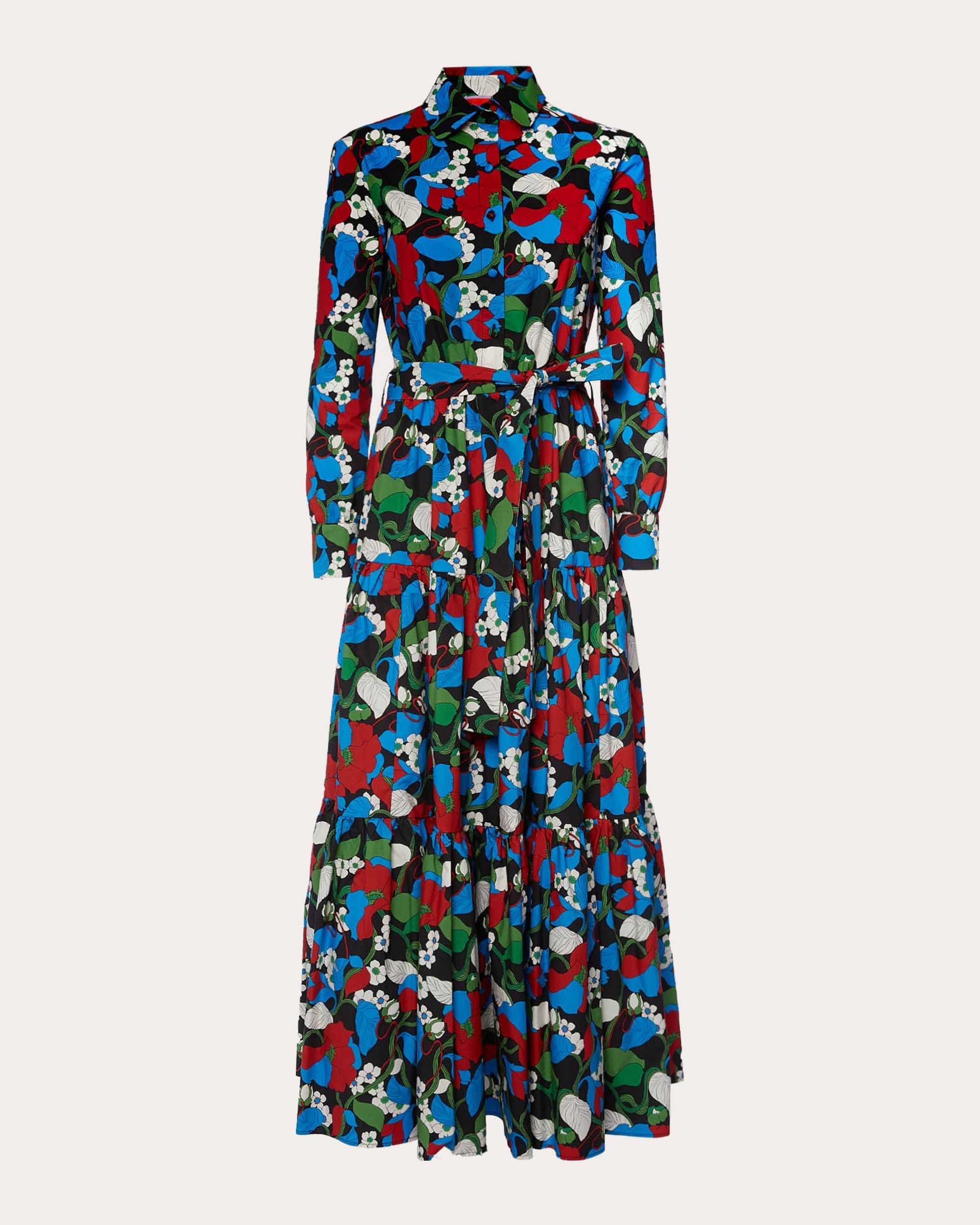 Bellini Tiered Printed Cotton-Poplin Maxi Dress