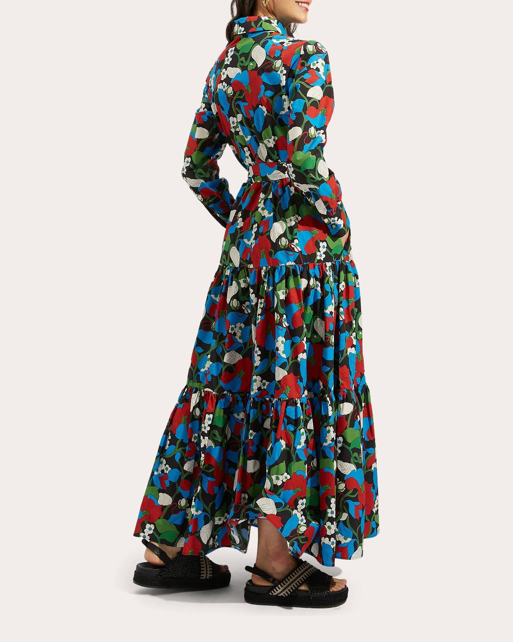 Bellini Tiered Printed Cotton-Poplin Maxi Dress
