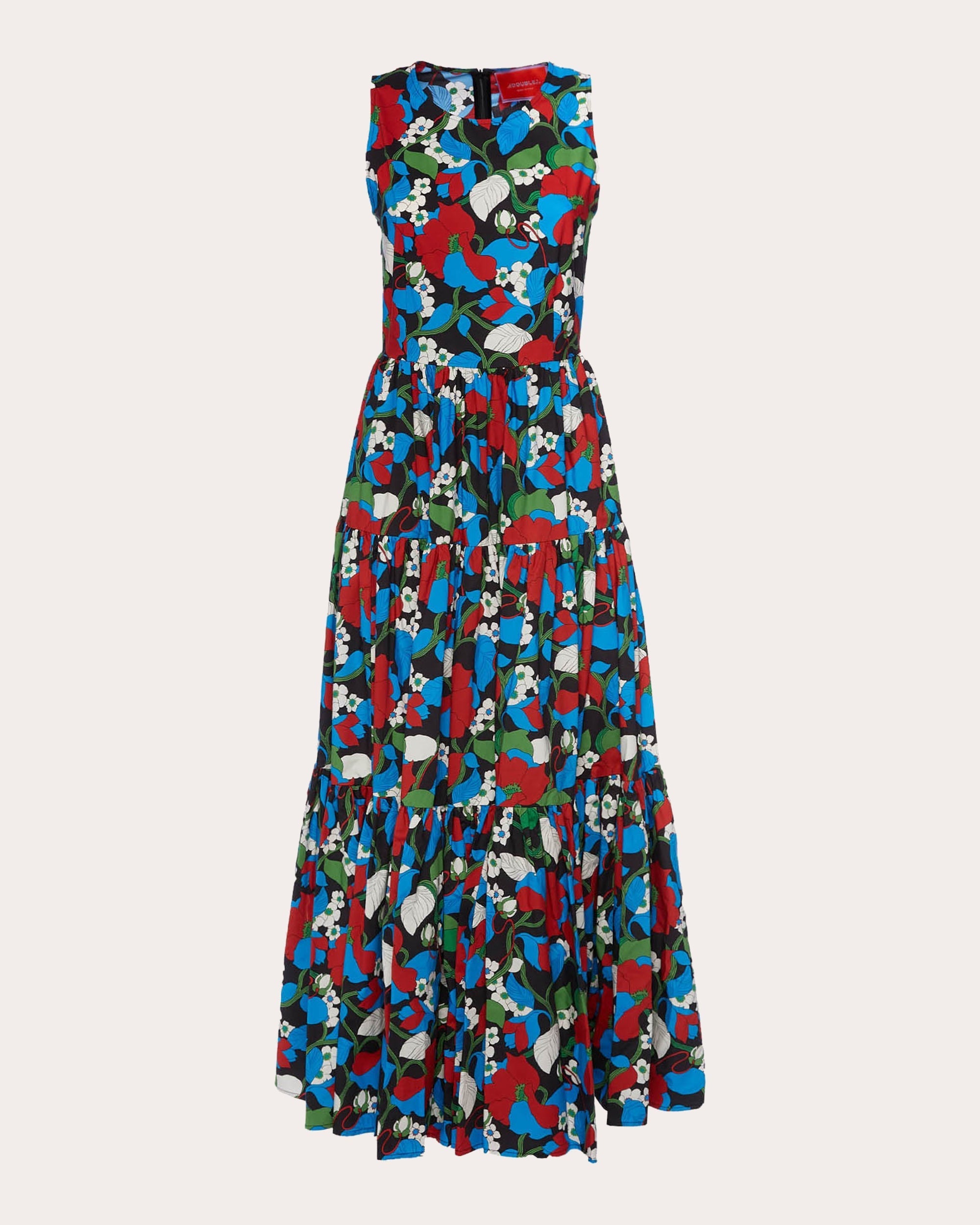 Tiered Printed Cotton-Poplin Maxi Dress