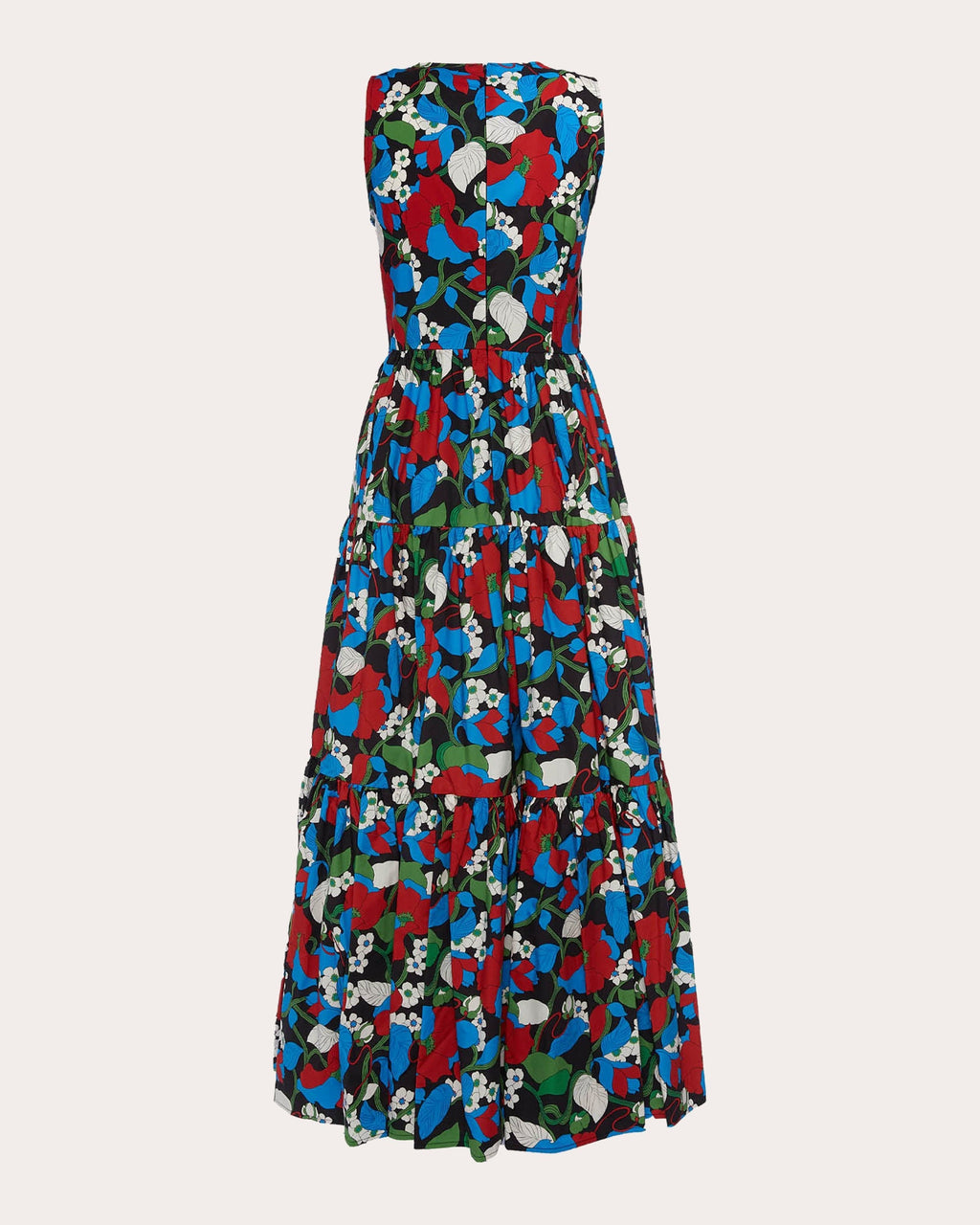 Tiered Printed Cotton-Poplin Maxi Dress