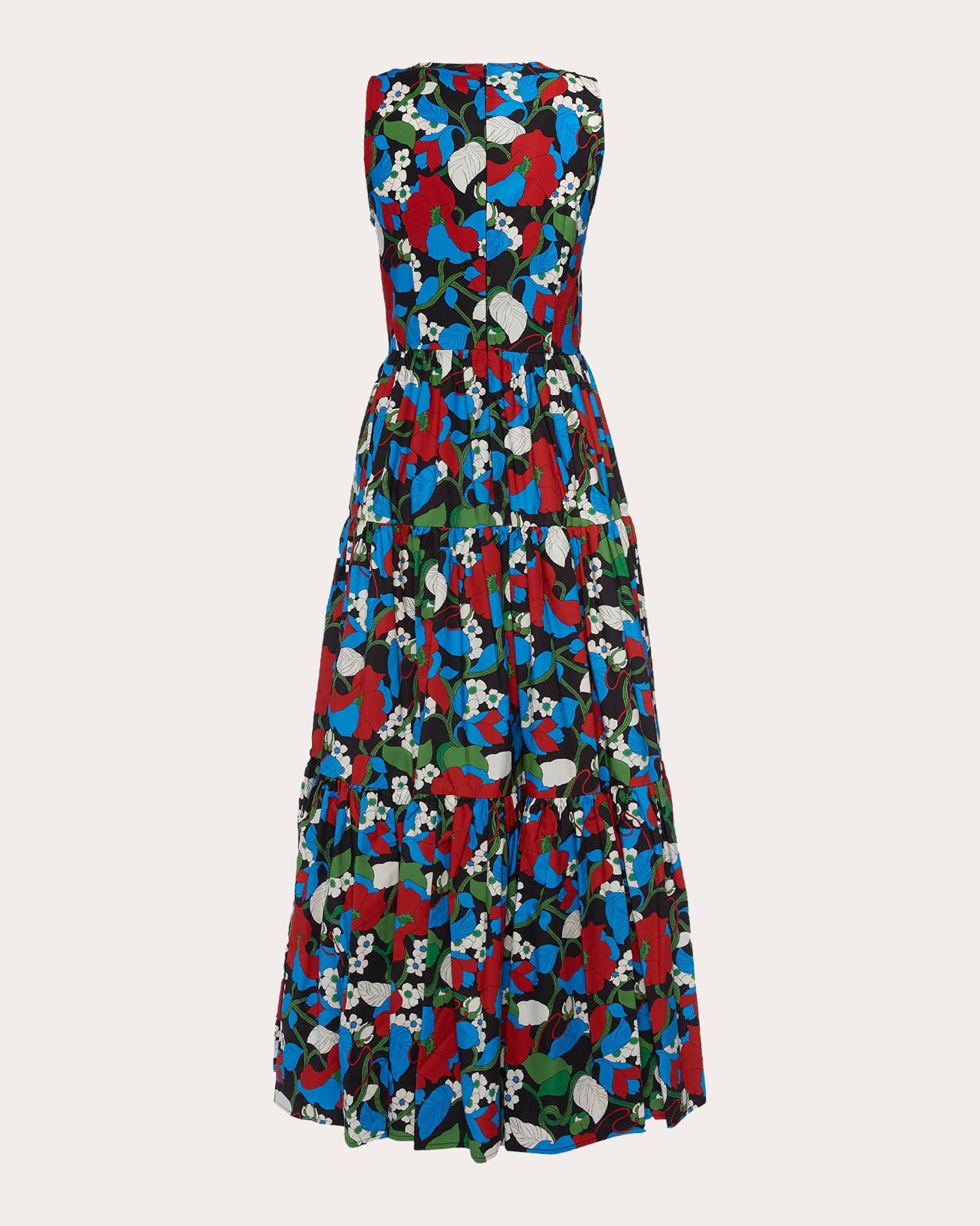 Tiered Printed Cotton-Poplin Maxi Dress