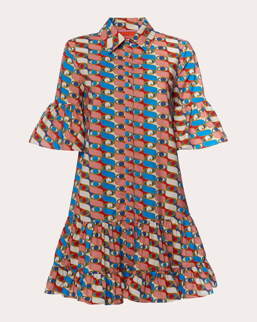 Choux Tiered Printed Cotton-Poplin Mini Dress