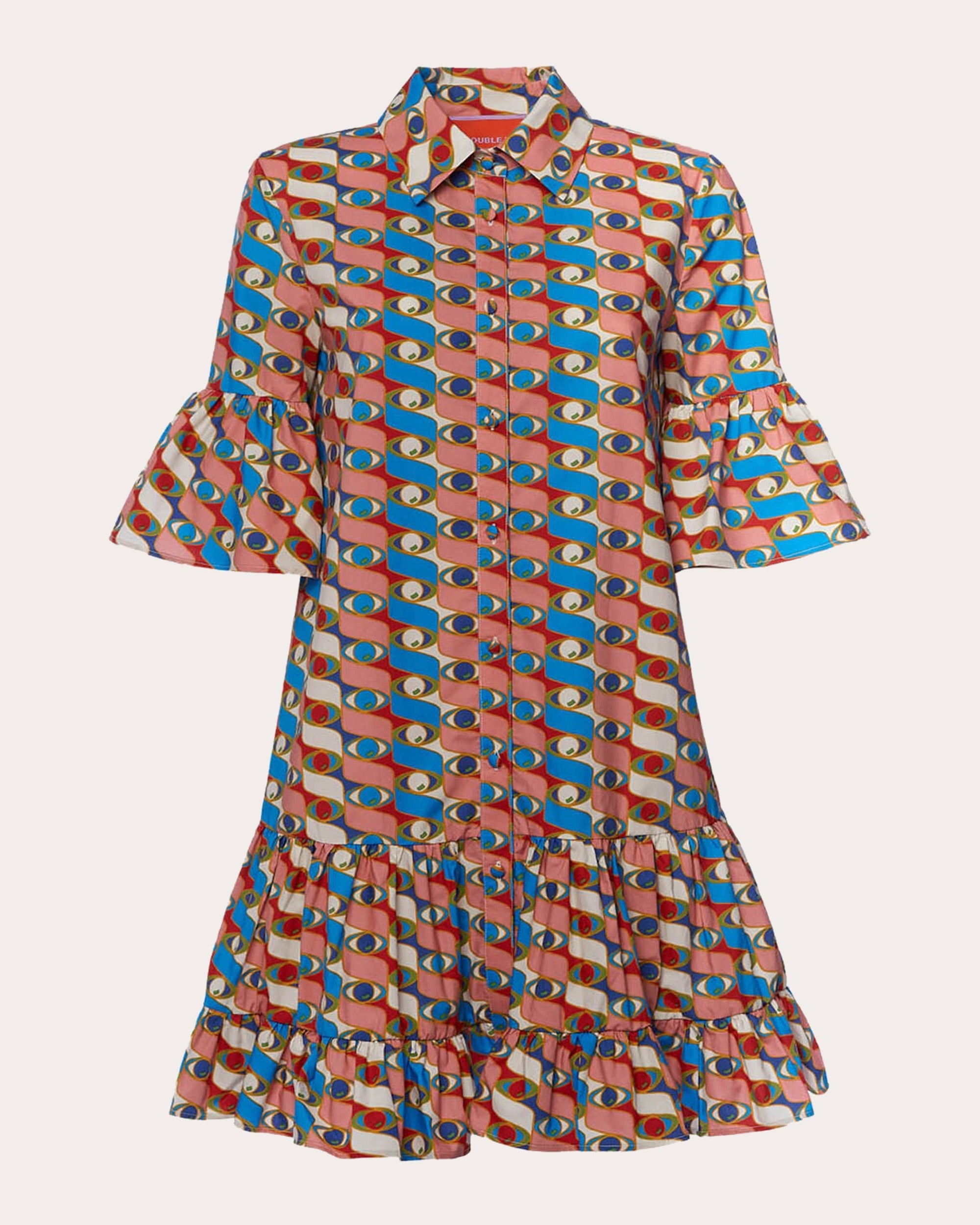 Choux Tiered Printed Cotton-Poplin Mini Dress