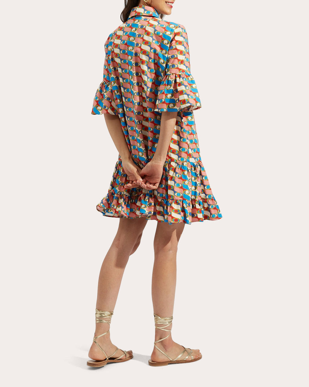 Choux Tiered Printed Cotton-Poplin Mini Dress