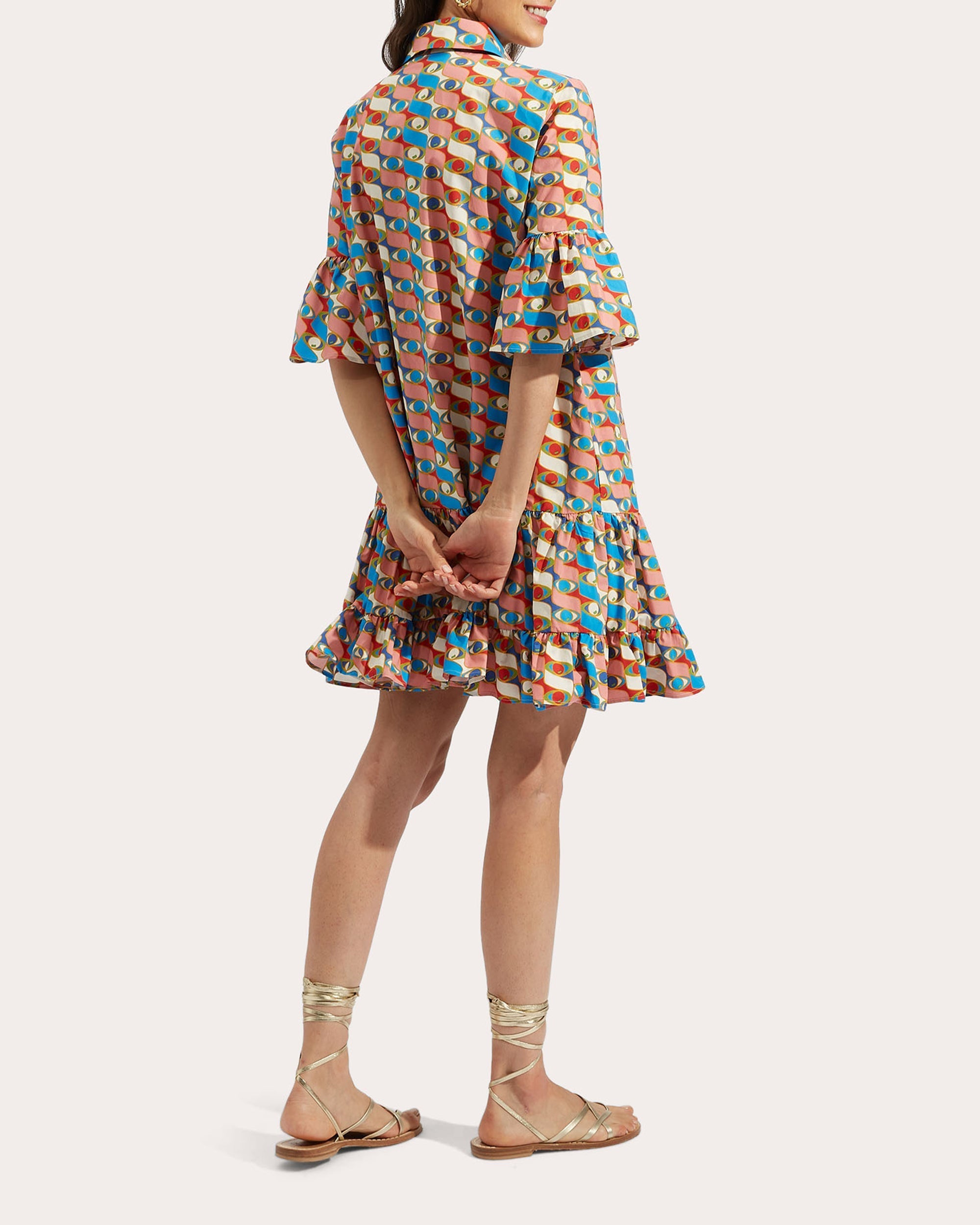 Choux Tiered Printed Cotton-Poplin Mini Dress
