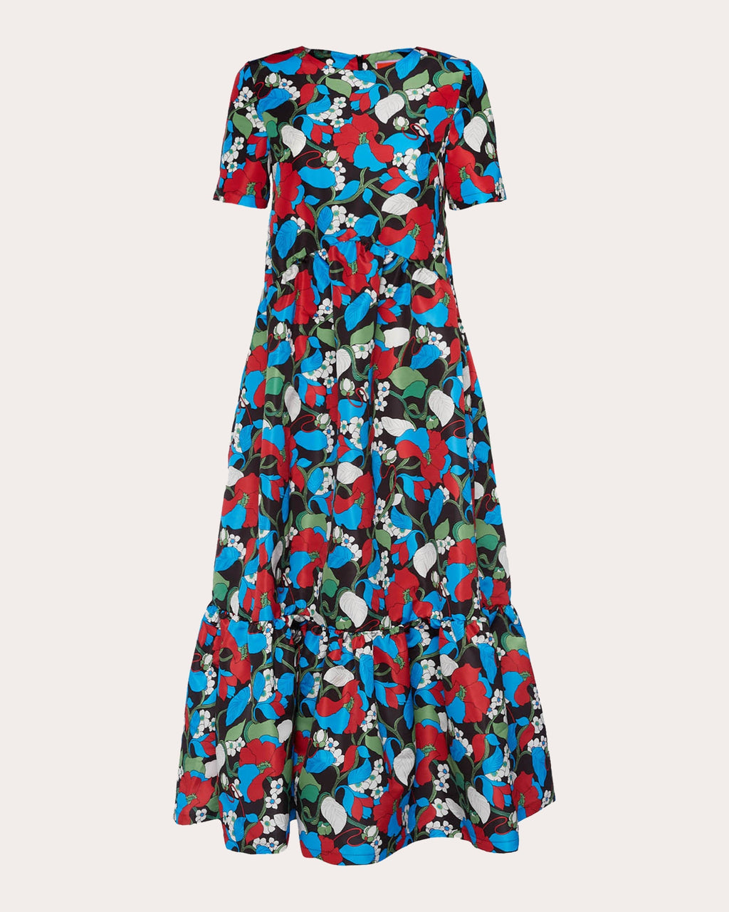 Belle Tiered Printed Faille Maxi Dress